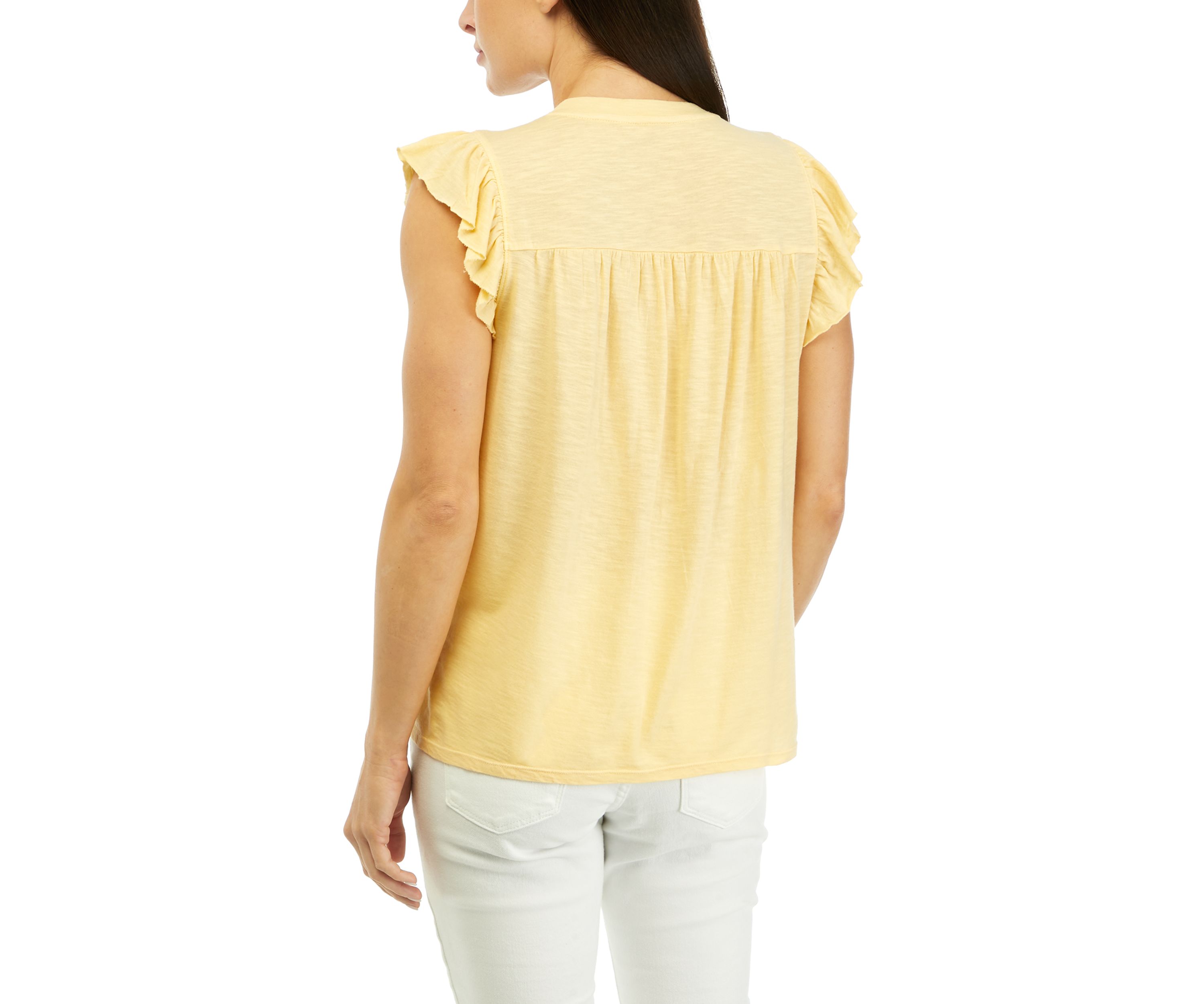 Petite Flutter Sleeve Smocked Top
