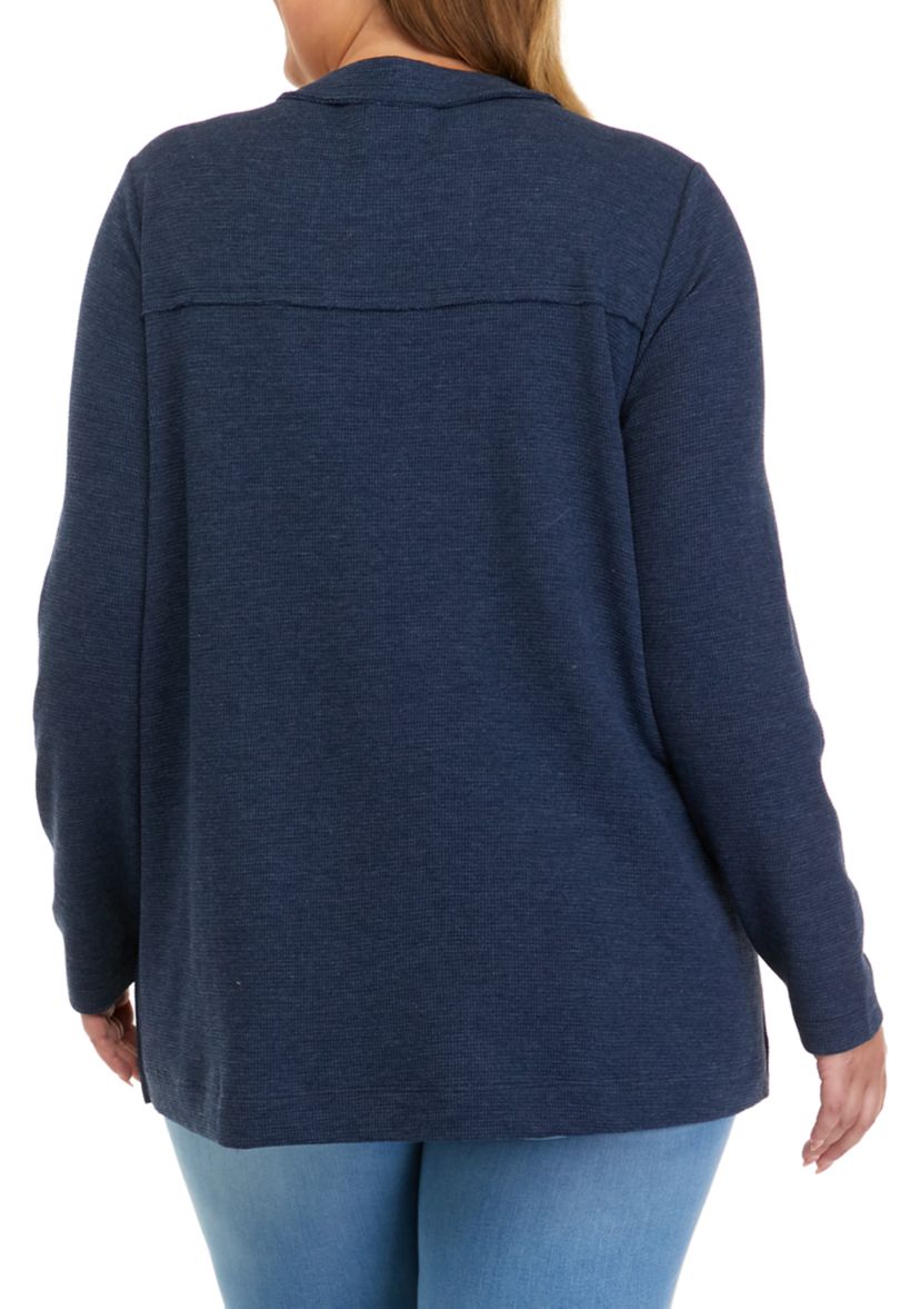 Plus Size Split Neck Tunic