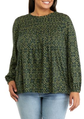 Wild Fable Women's Bell Long Sleeve Blouse Green Apple 4X - ShopStyle Plus  Size Tops