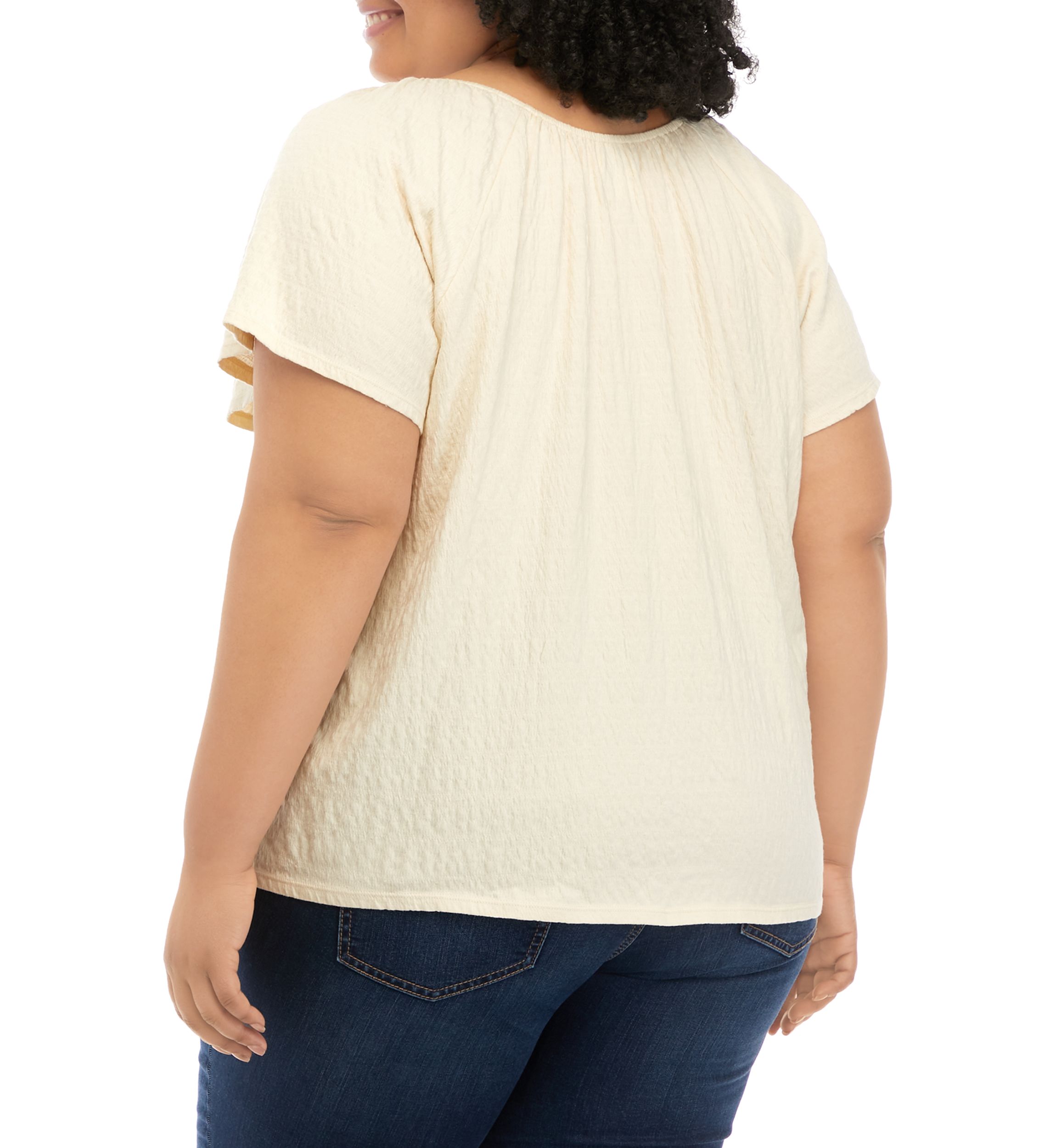 Plus Size Flutter Sleeve Top