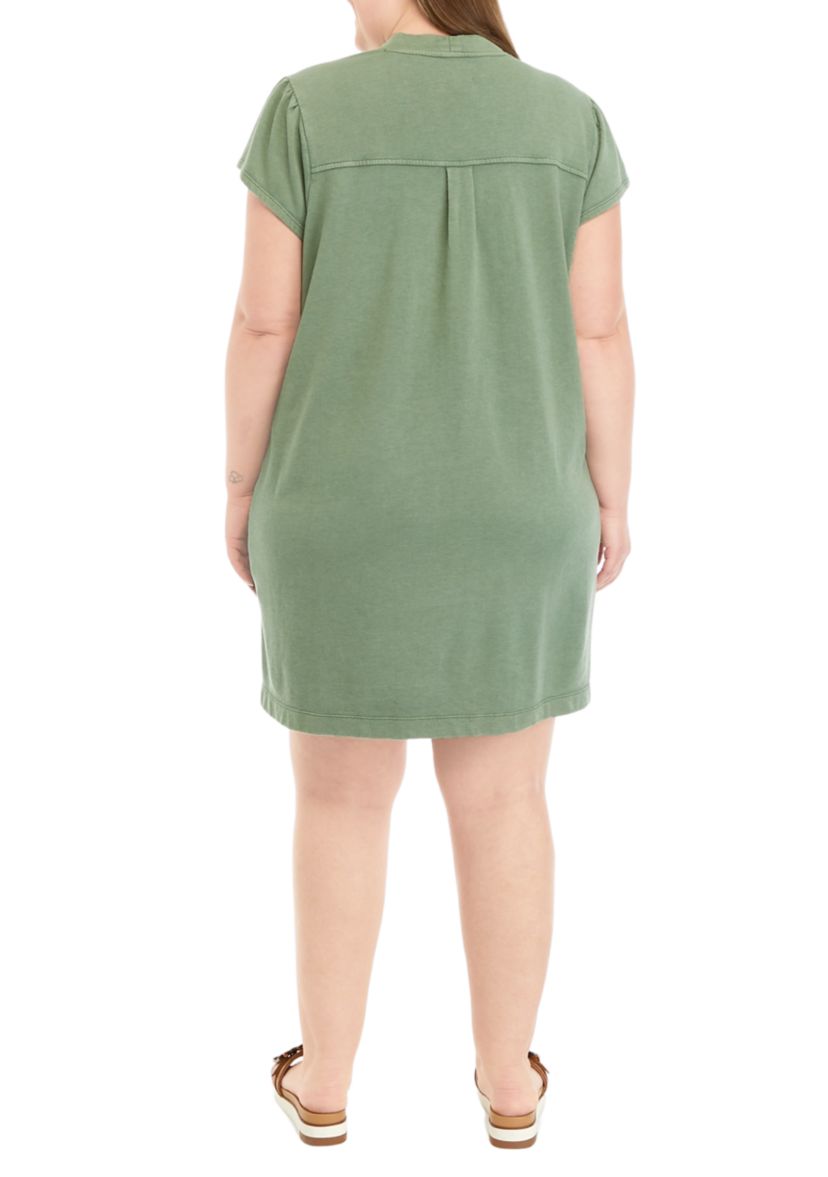 Plus Size Lace Up Mini Dress