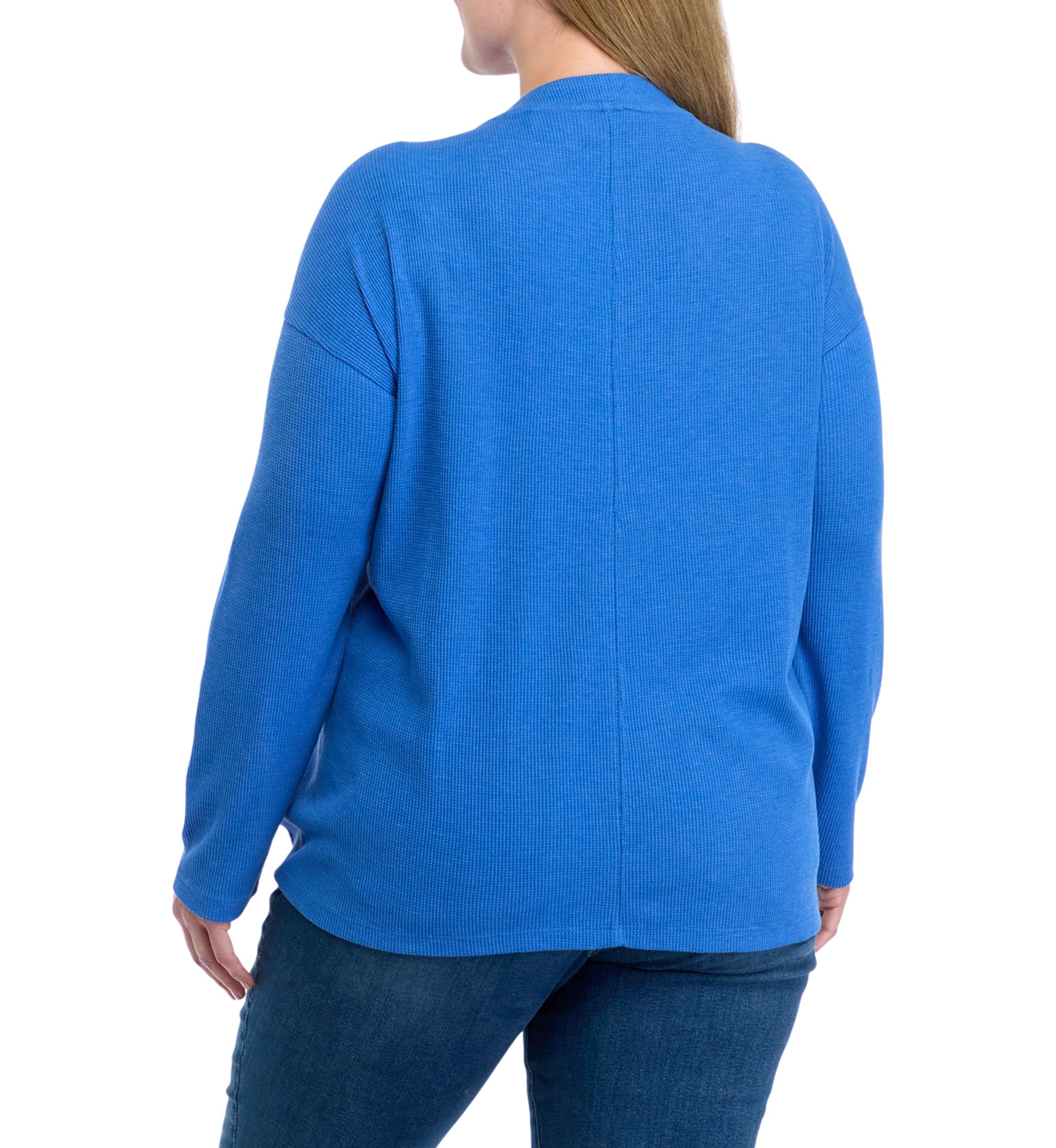 Plus Size Long Sleeve V-Neck Seam Front Top
