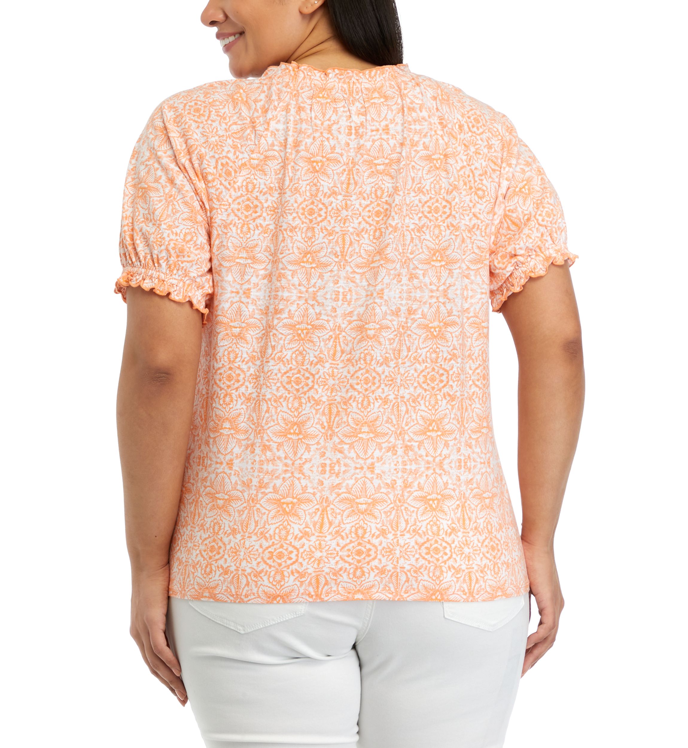 Plus Size Pintuck Peasant Top
