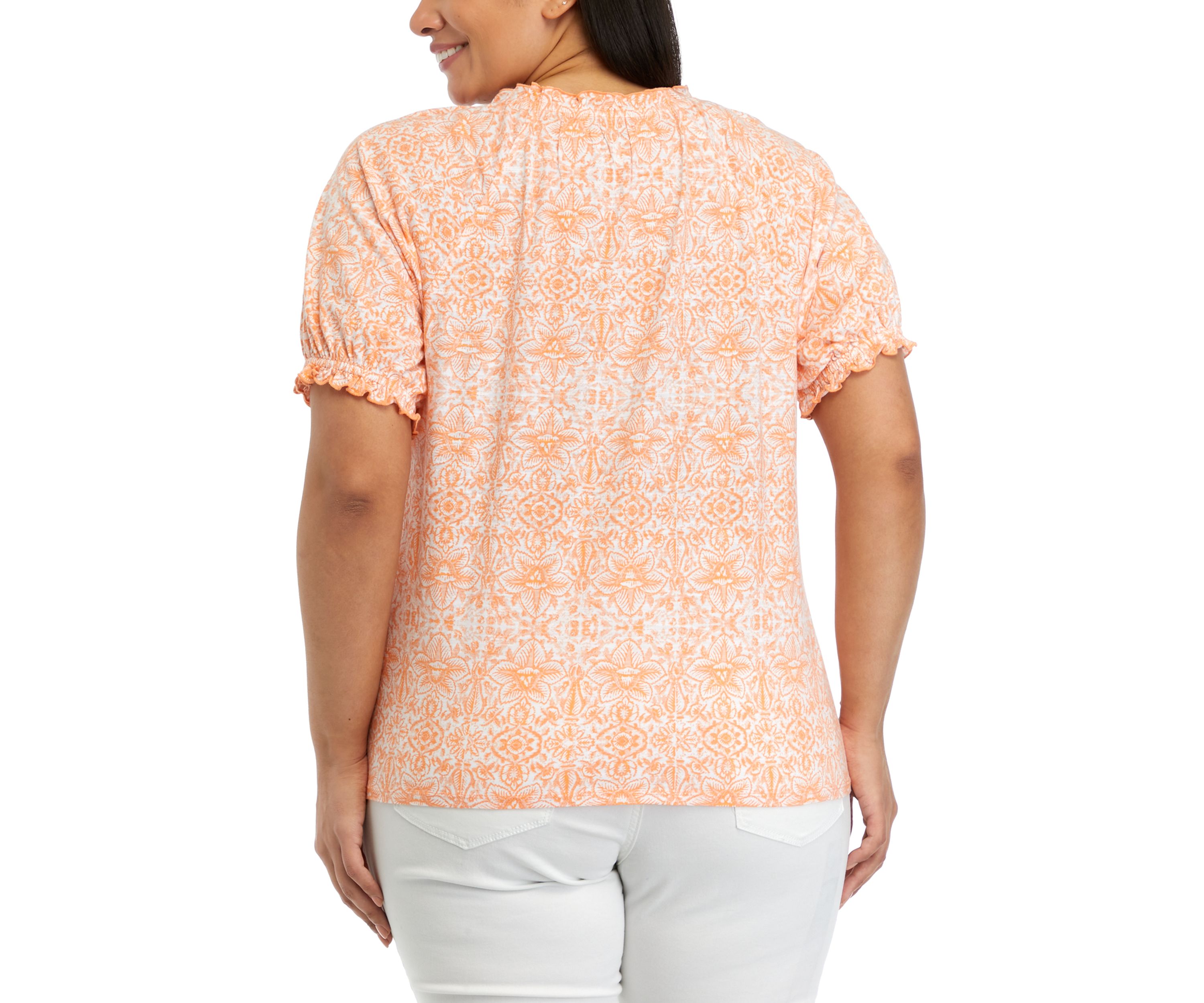 Plus Size Pintuck Peasant Top