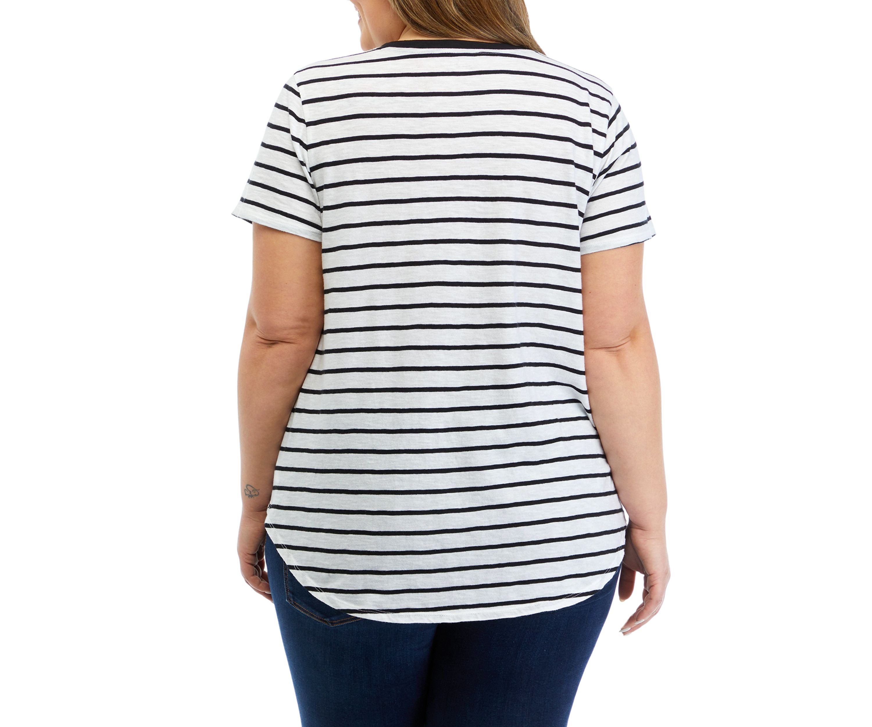 Plus Size Printed Crew Neck Top