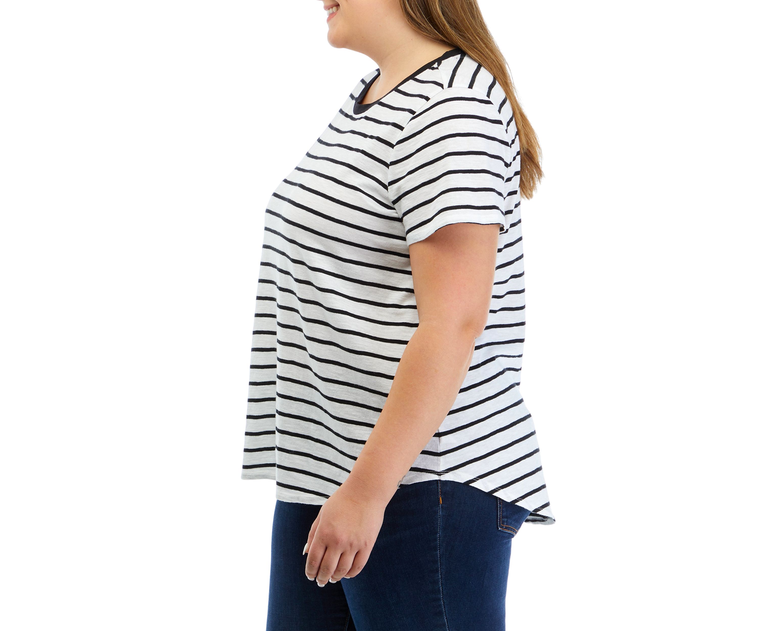 Plus Size Printed Crew Neck Top