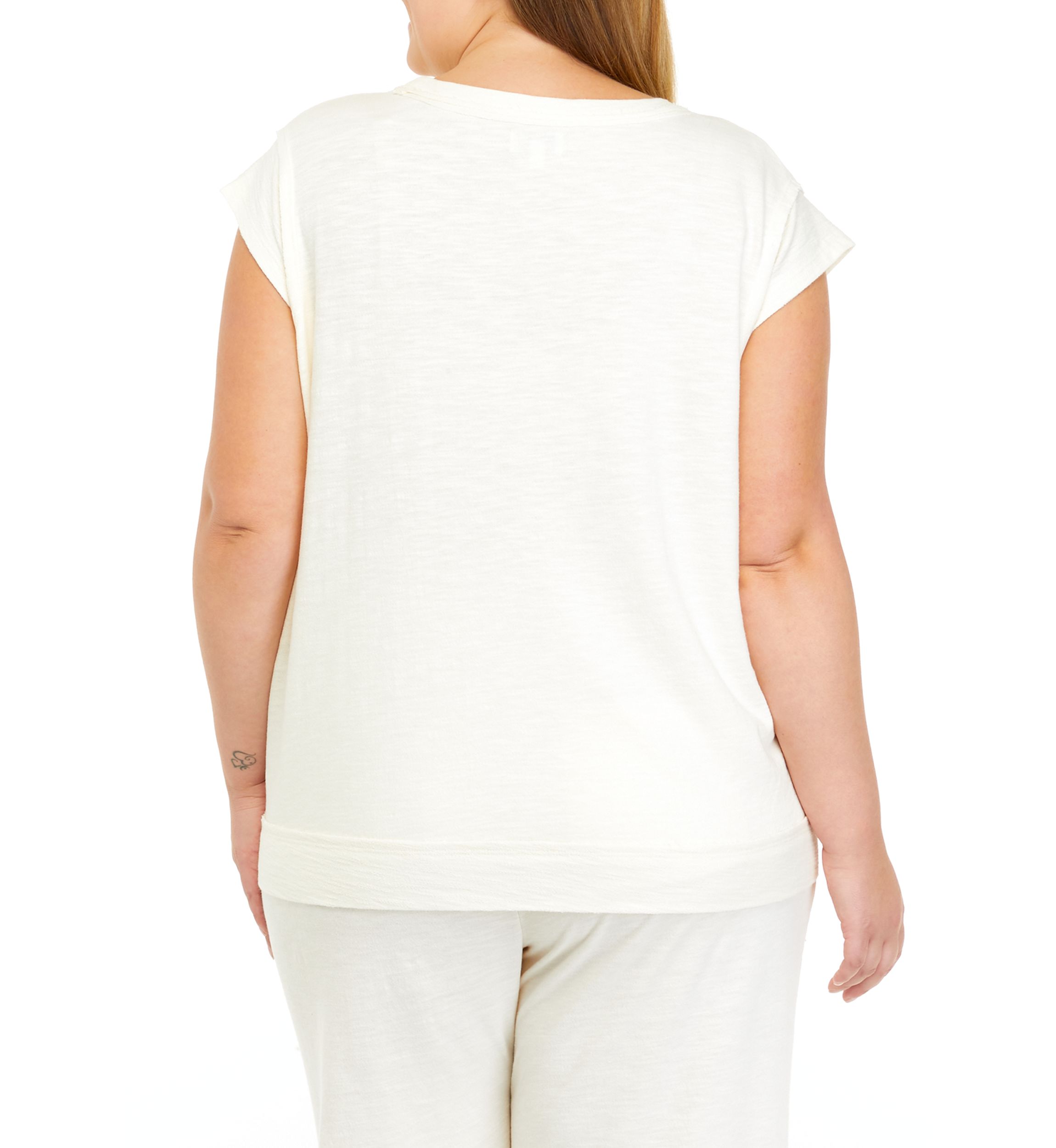 Studio Plus Size Sleeveless Slub Terry Muscle Tank 