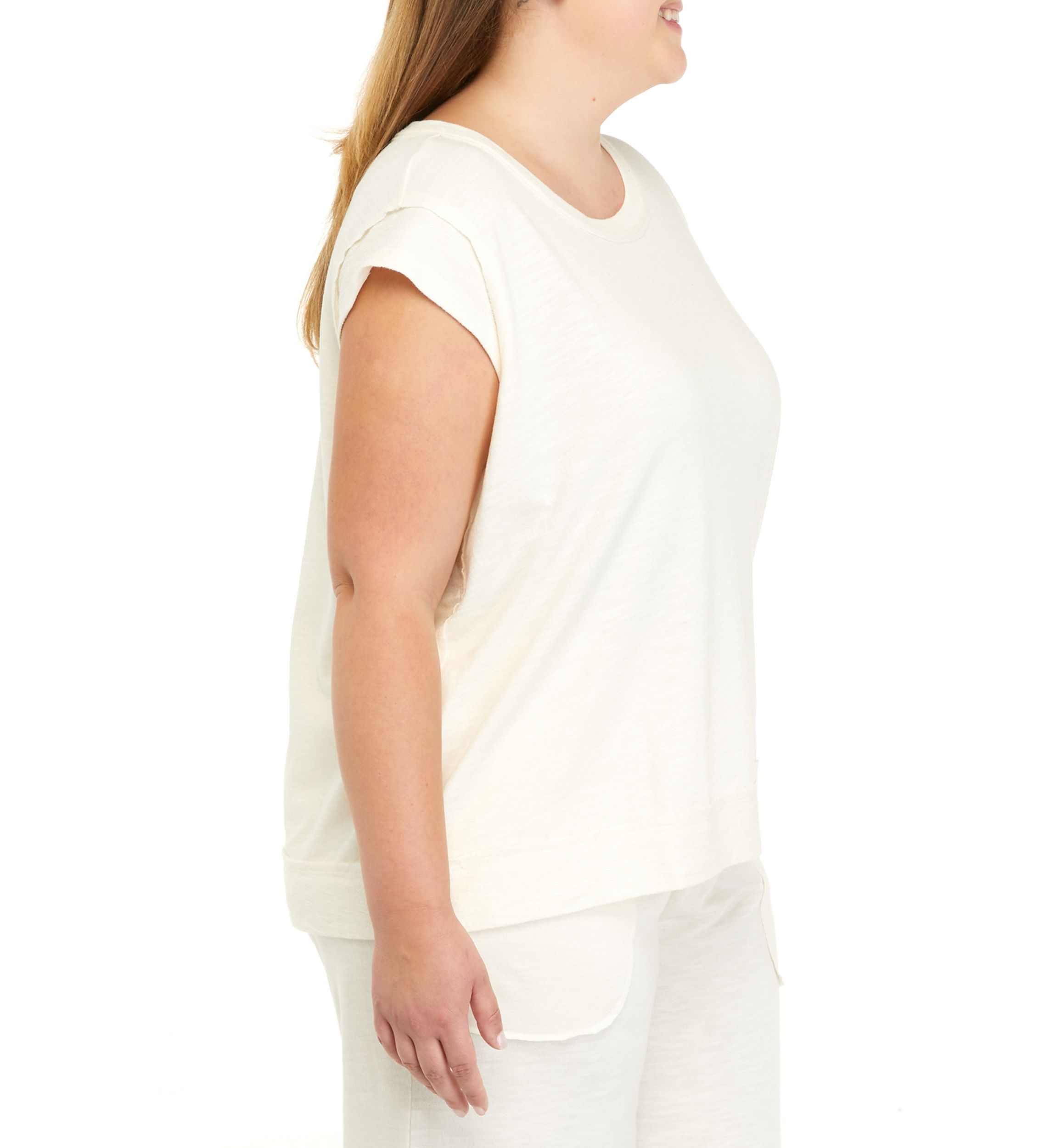 Studio Plus Size Sleeveless Slub Terry Muscle Tank 