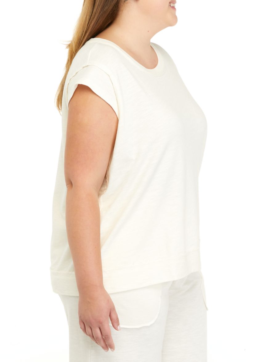 Studio Plus Size Sleeveless Slub Terry Muscle Tank 