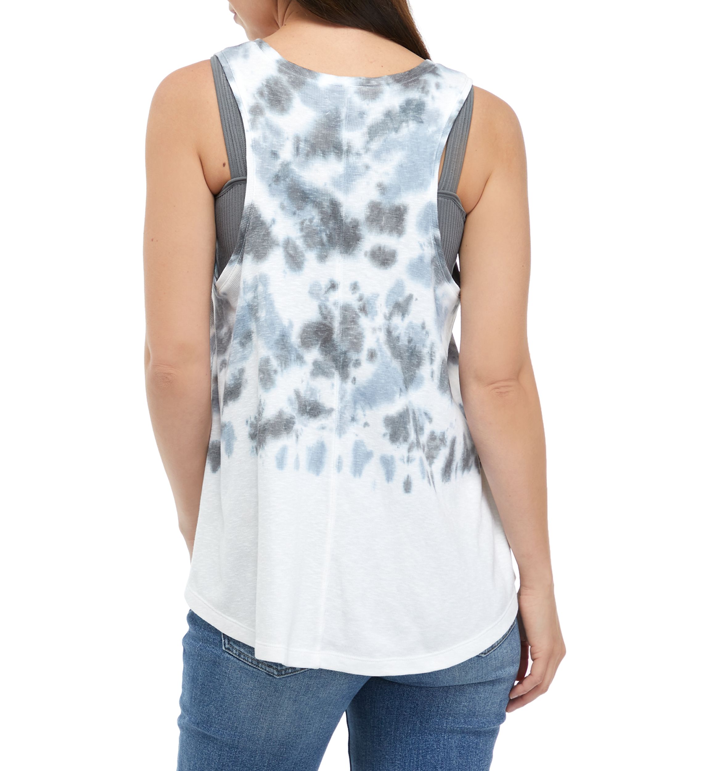 Studio Womens Ribbed V-Neck Tank Top