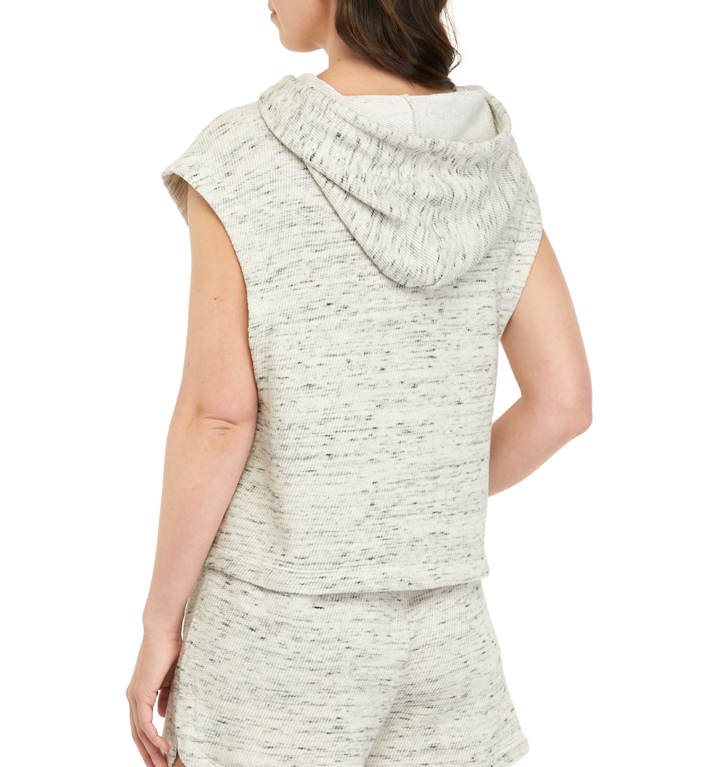 Studio Womens Slub Terry Sleeveless Hoodie 