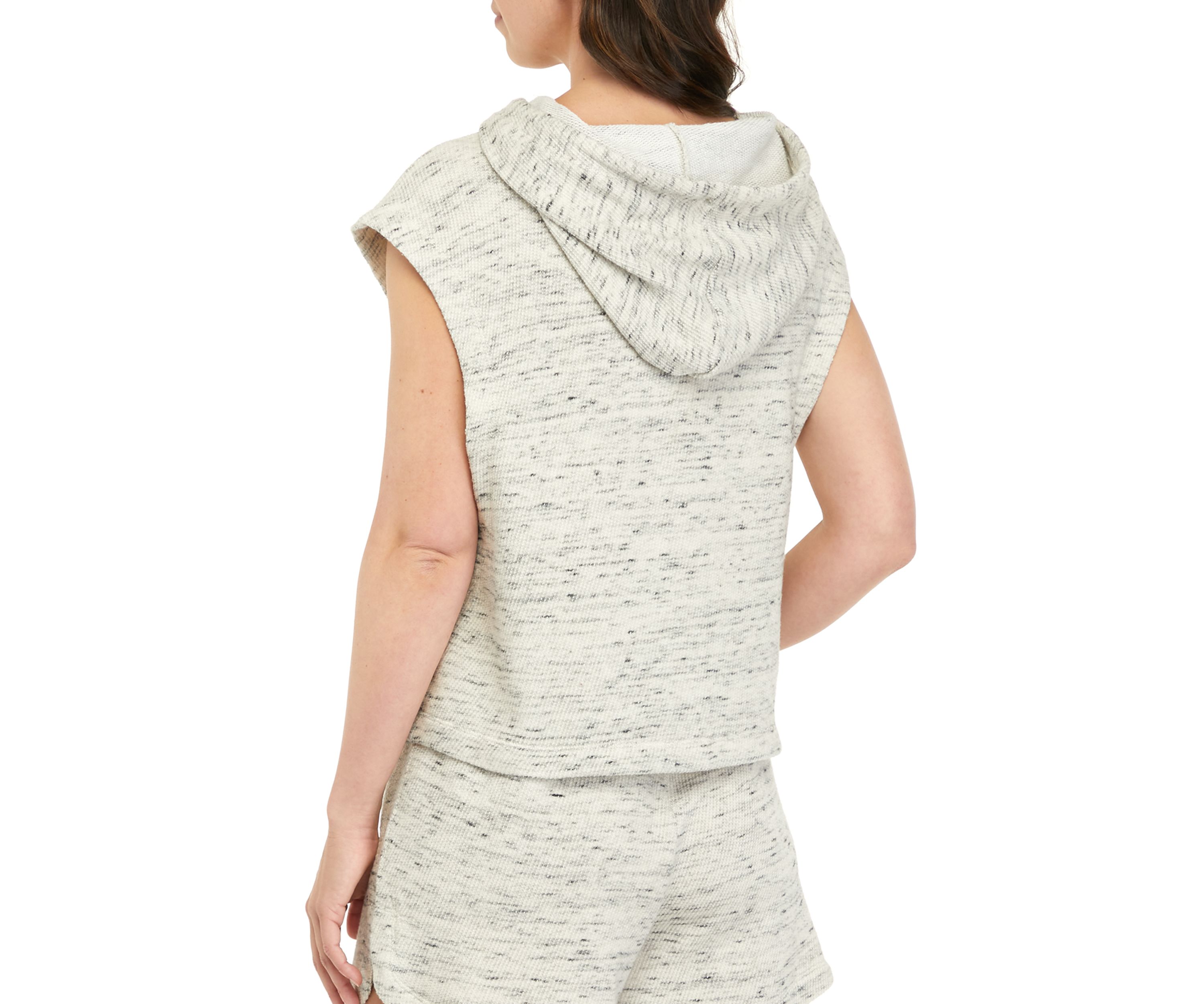 Studio Womens Slub Terry Sleeveless Hoodie 