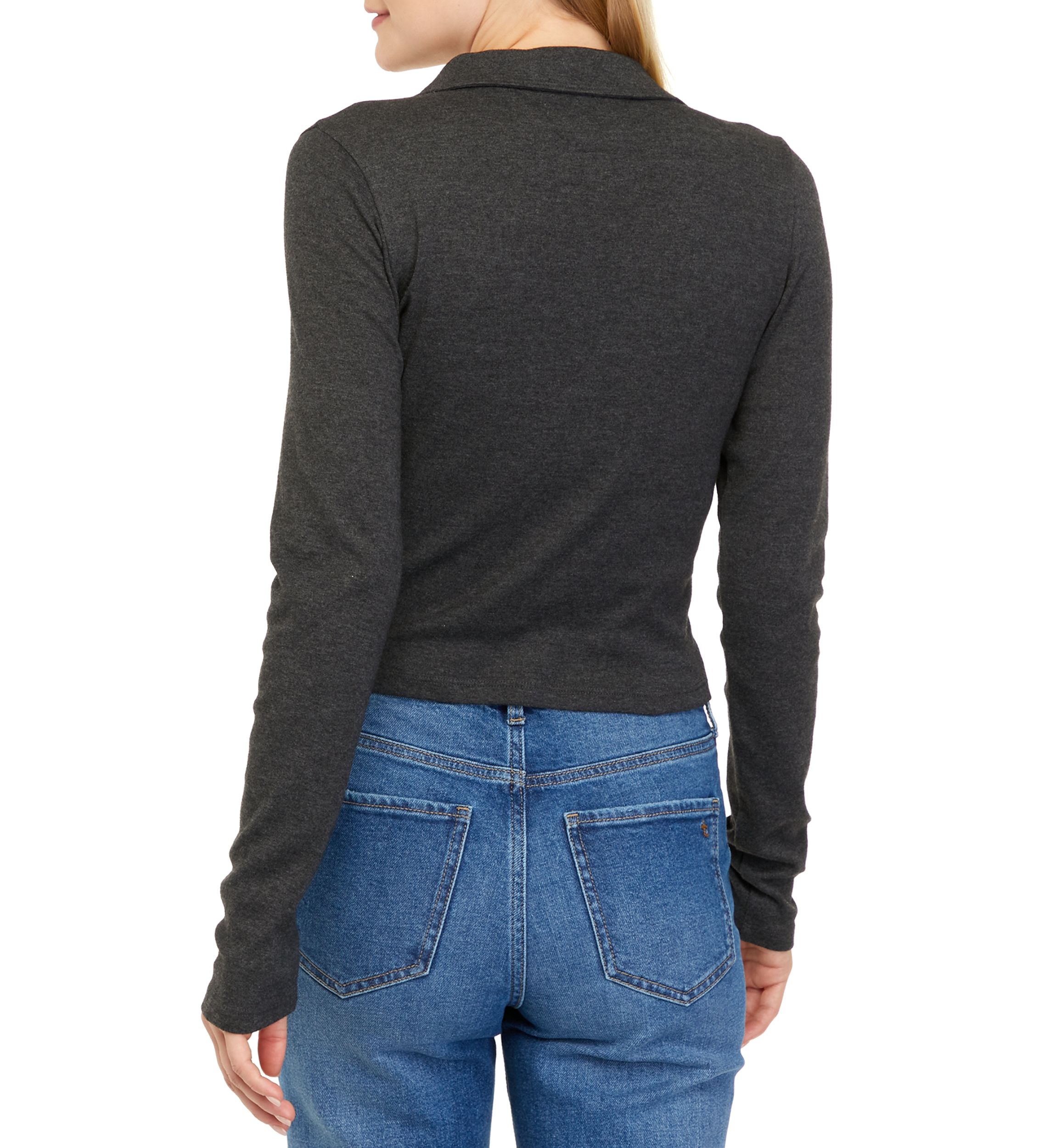 Long Sleeve Cropped Collared Shirt 