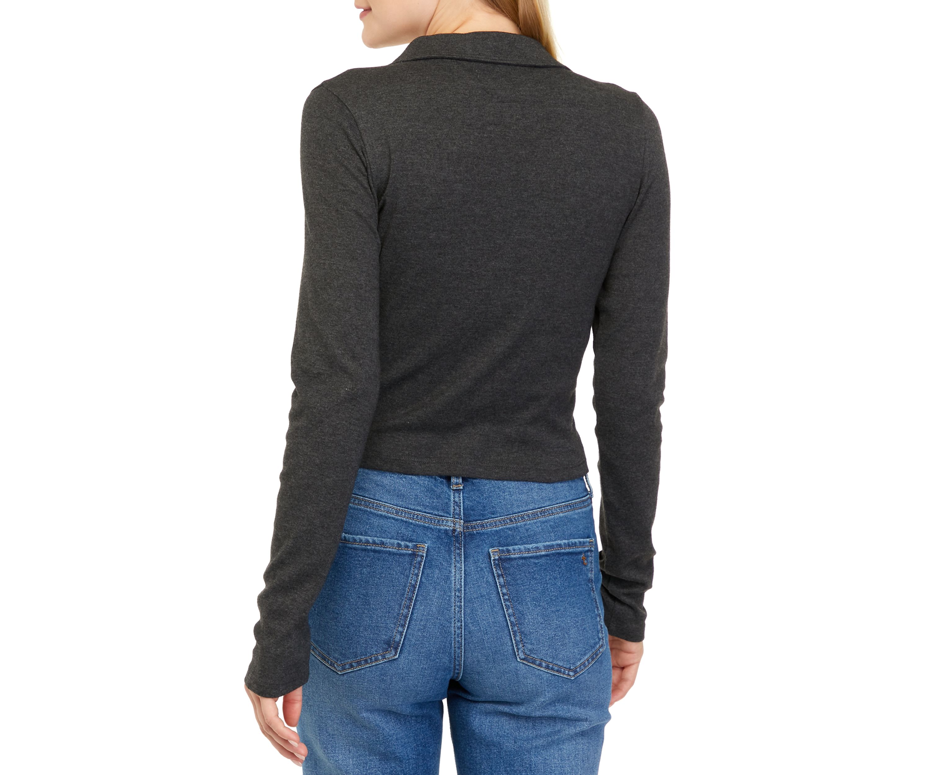 Long Sleeve Cropped Collared Shirt 