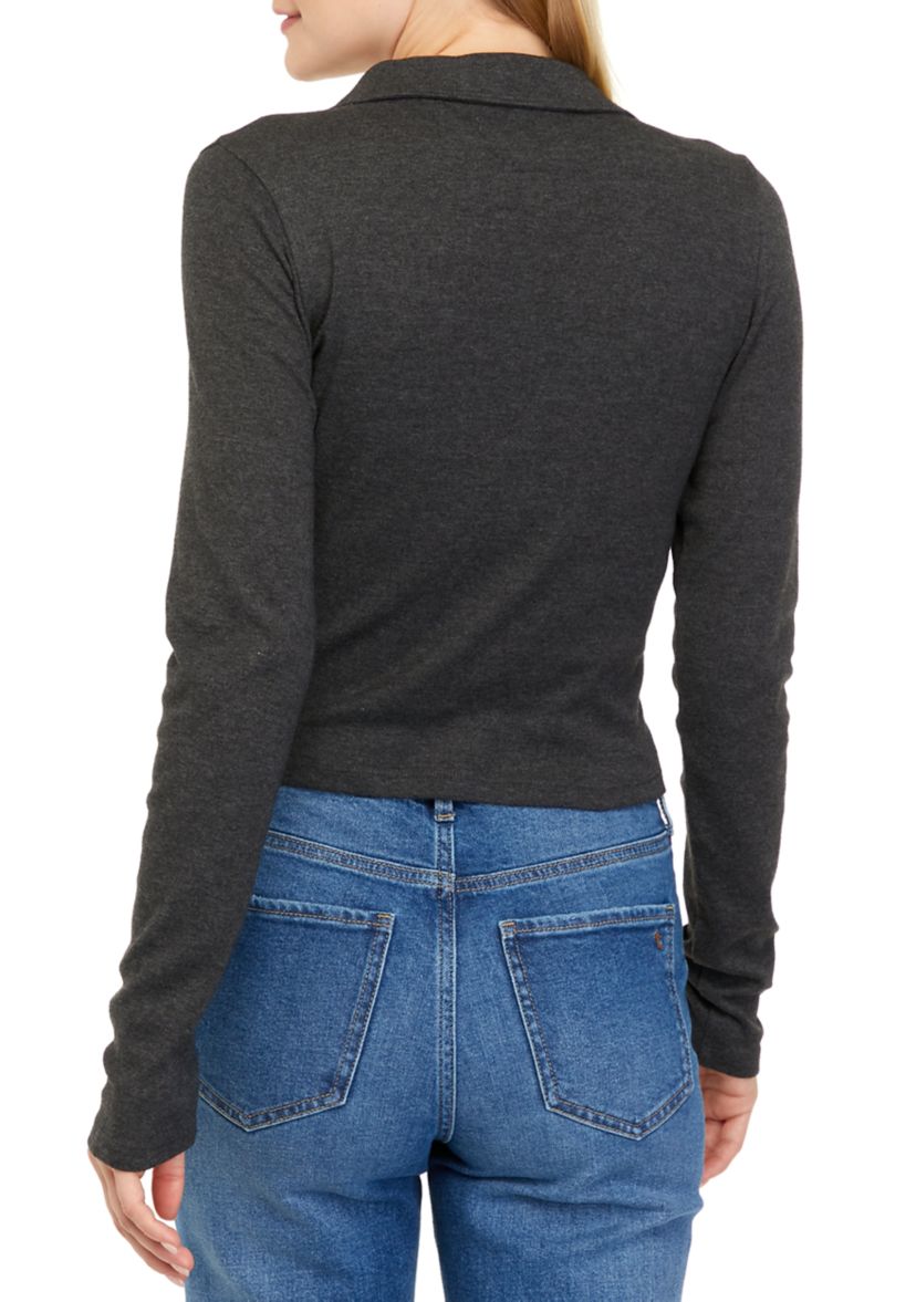 Long Sleeve Cropped Collared Shirt 