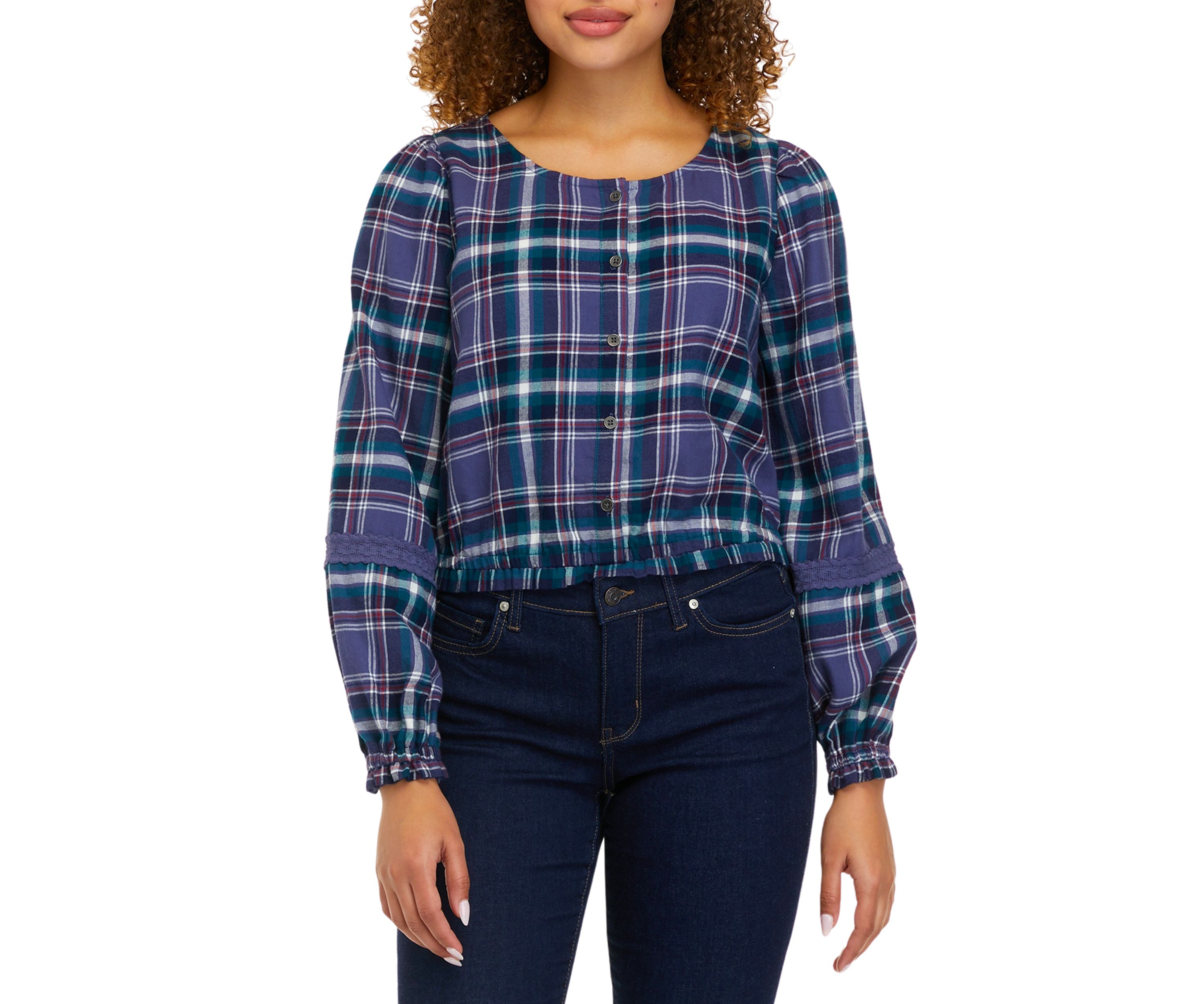 Long Sleeve Cropped Peasant Top