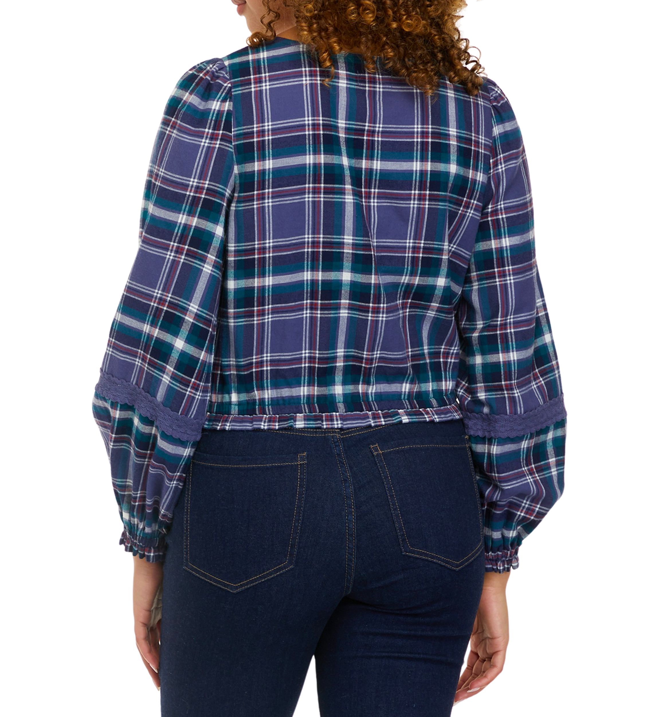 Long Sleeve Cropped Peasant Top
