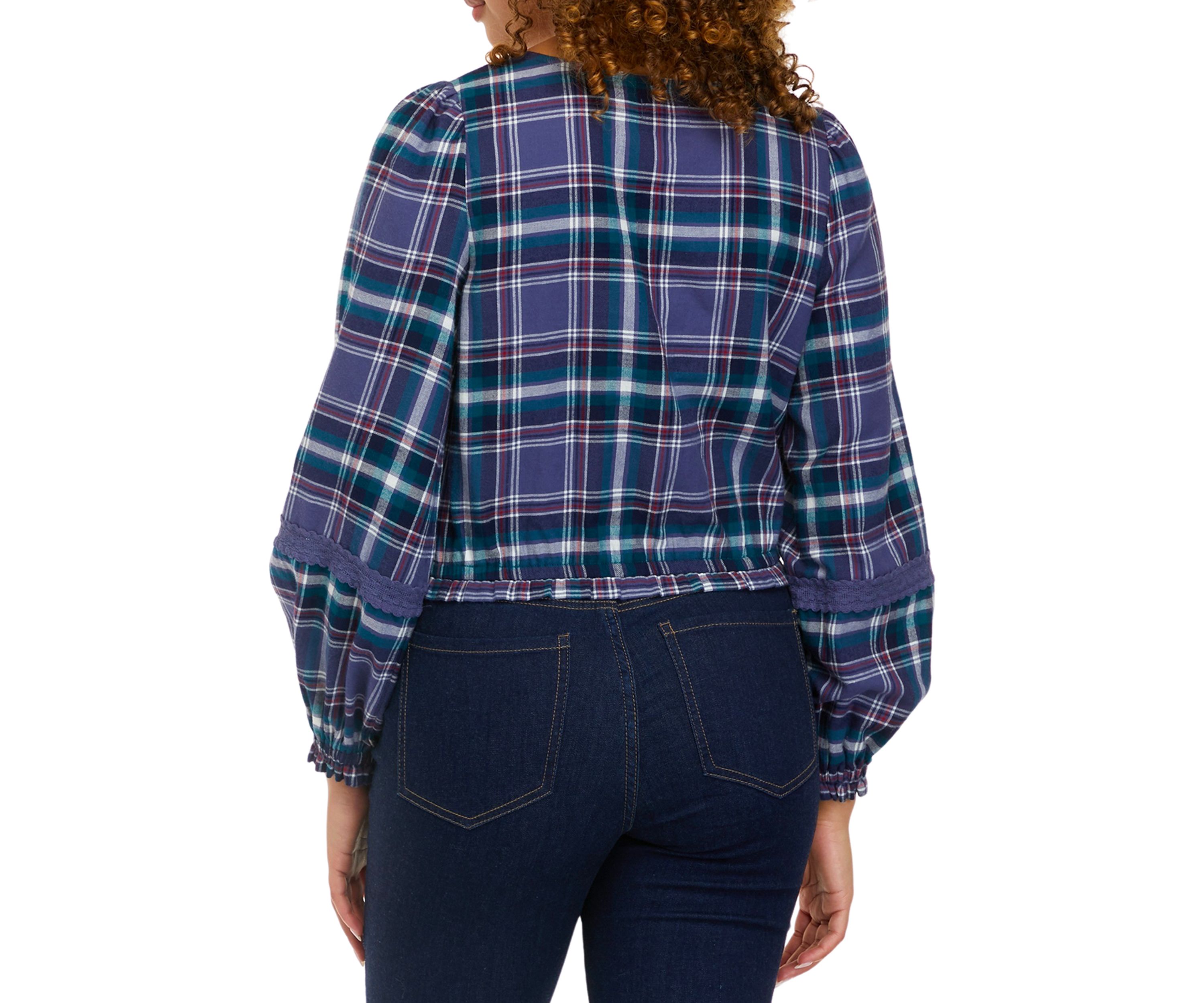 Long Sleeve Cropped Peasant Top