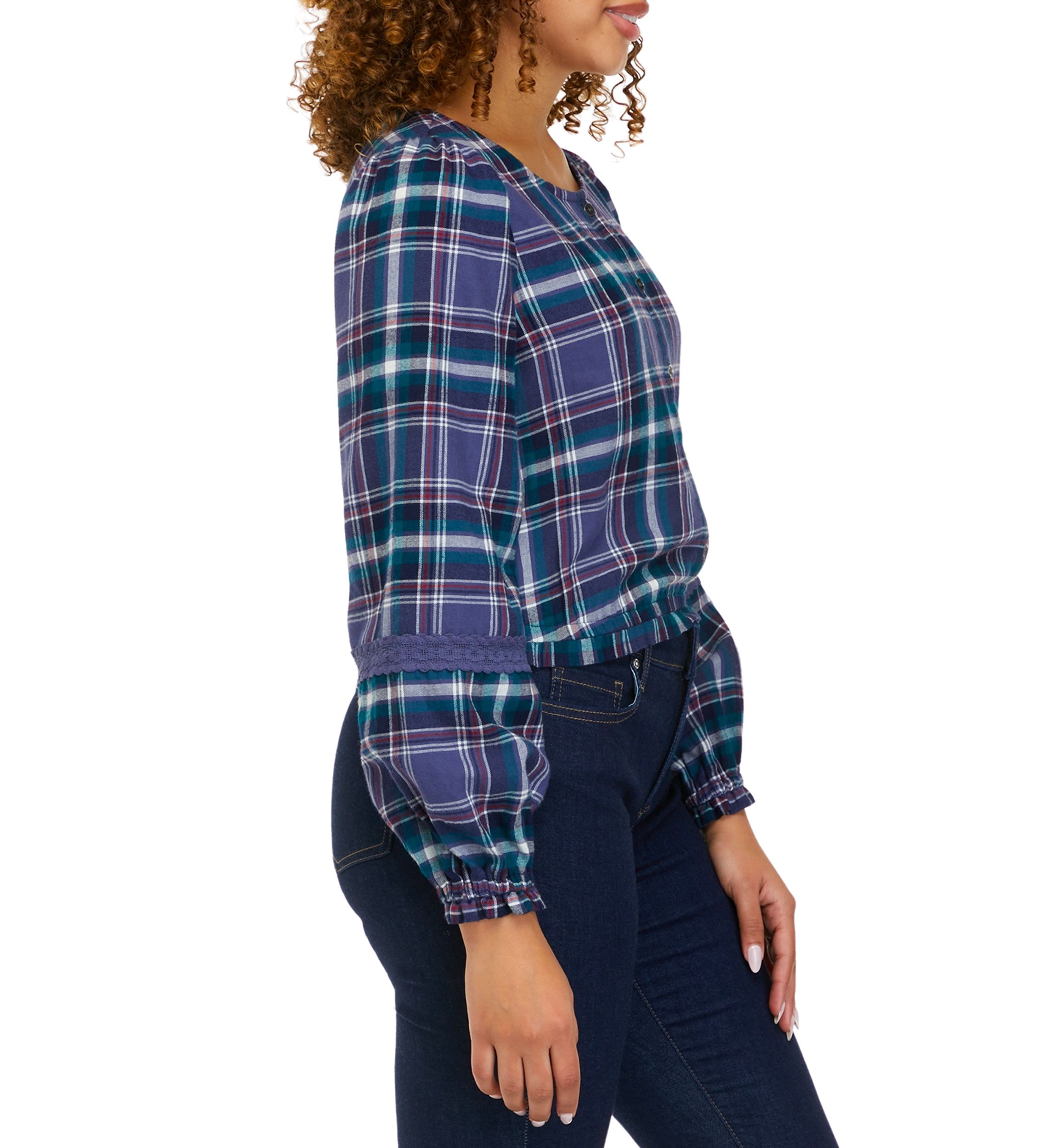 Long Sleeve Cropped Peasant Top