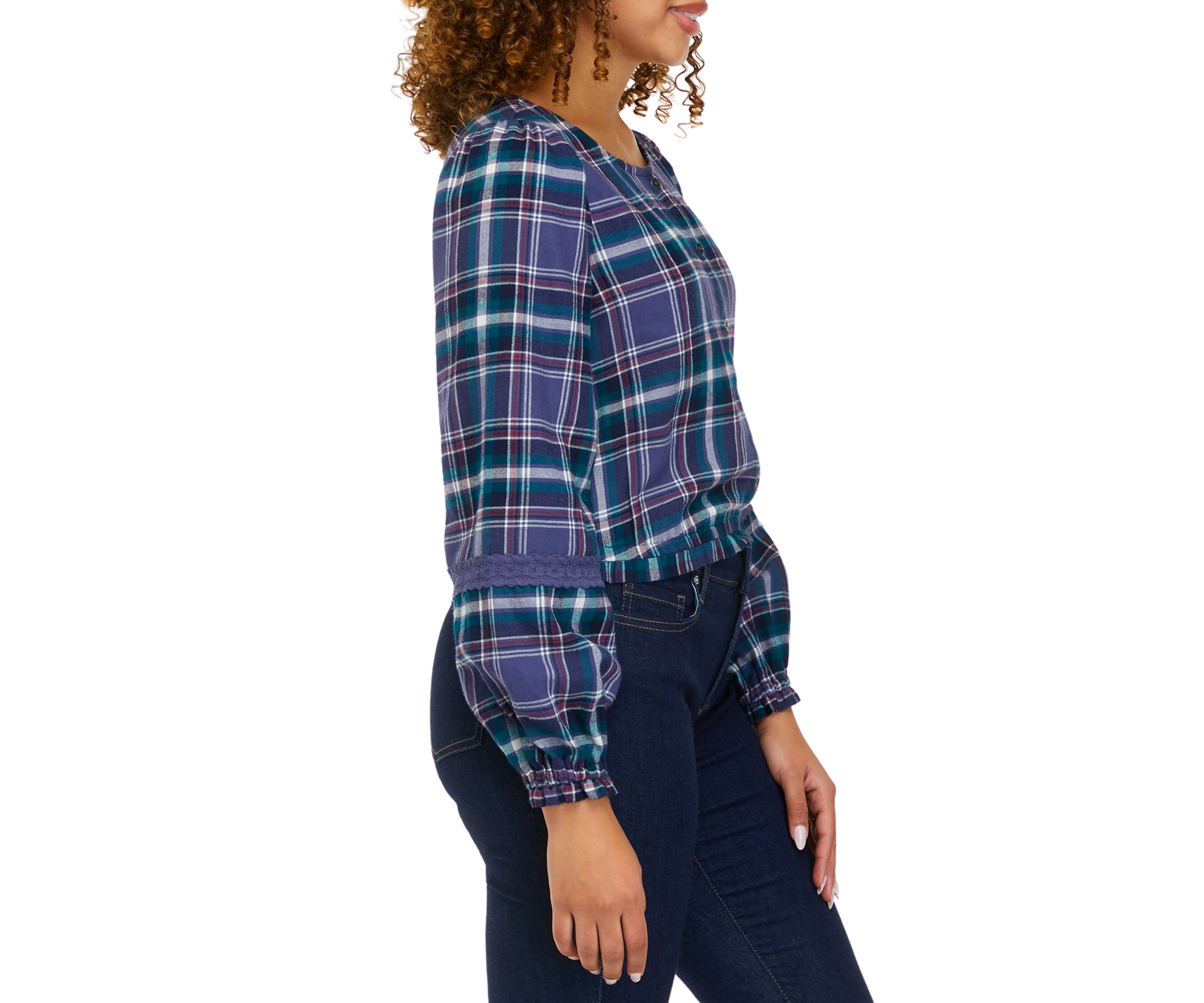 Long Sleeve Cropped Peasant Top