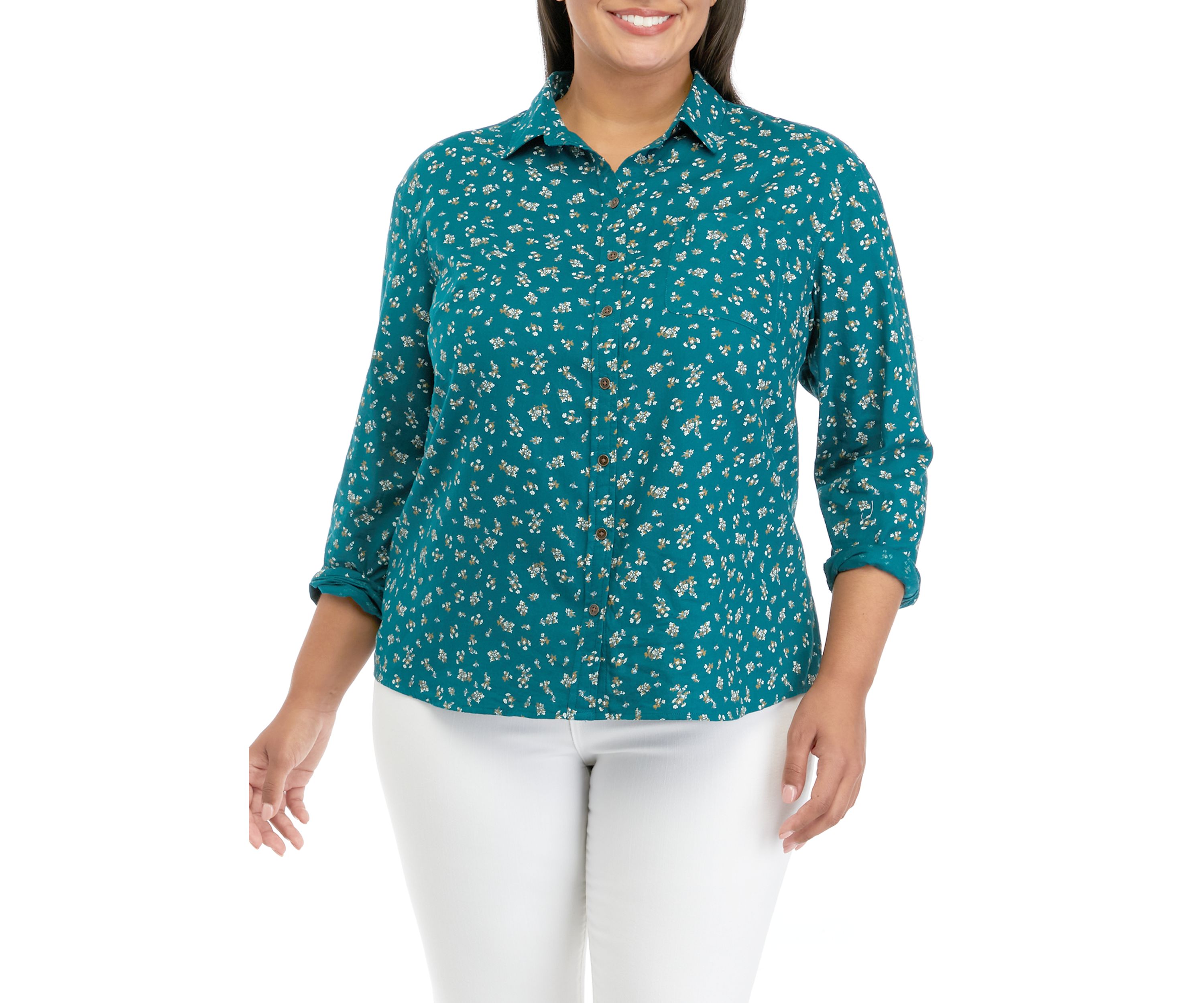 Plus Size Printed Woven Top