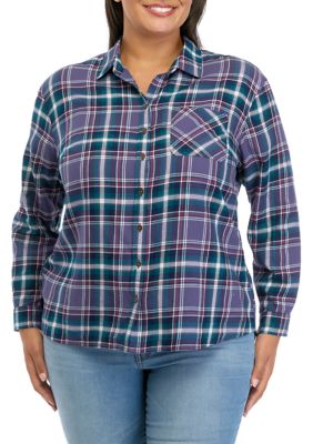 TRUE CRAFT Plus Size Printed Woven Top | Belk