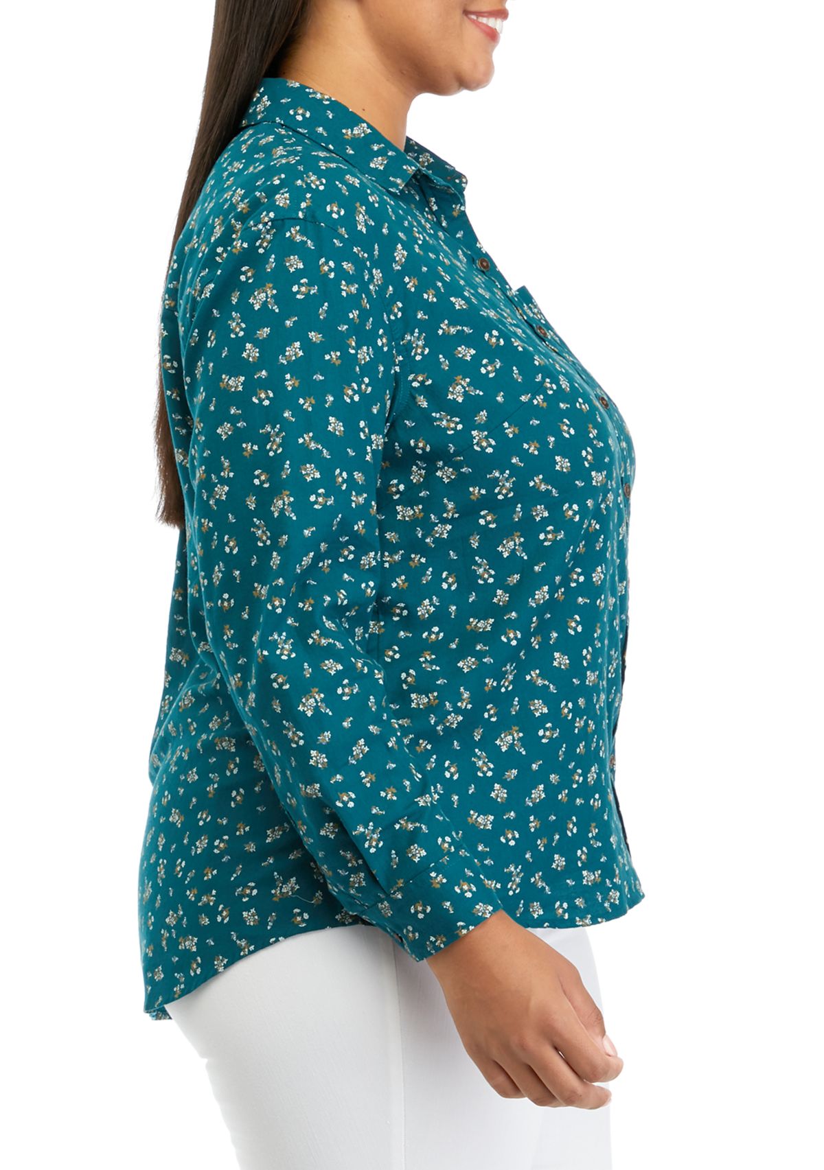 Plus Size Printed Woven Top