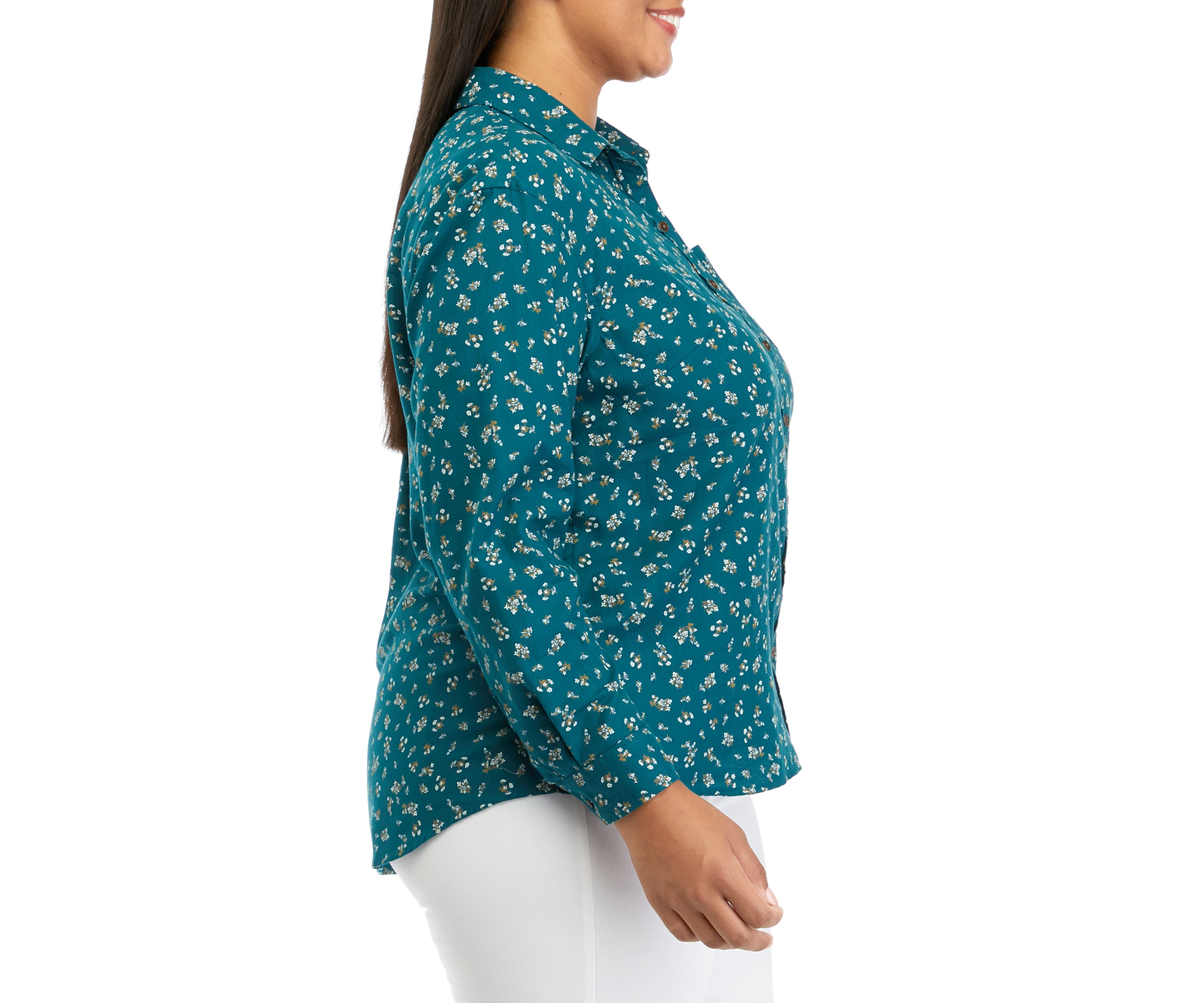 Plus Size Printed Woven Top