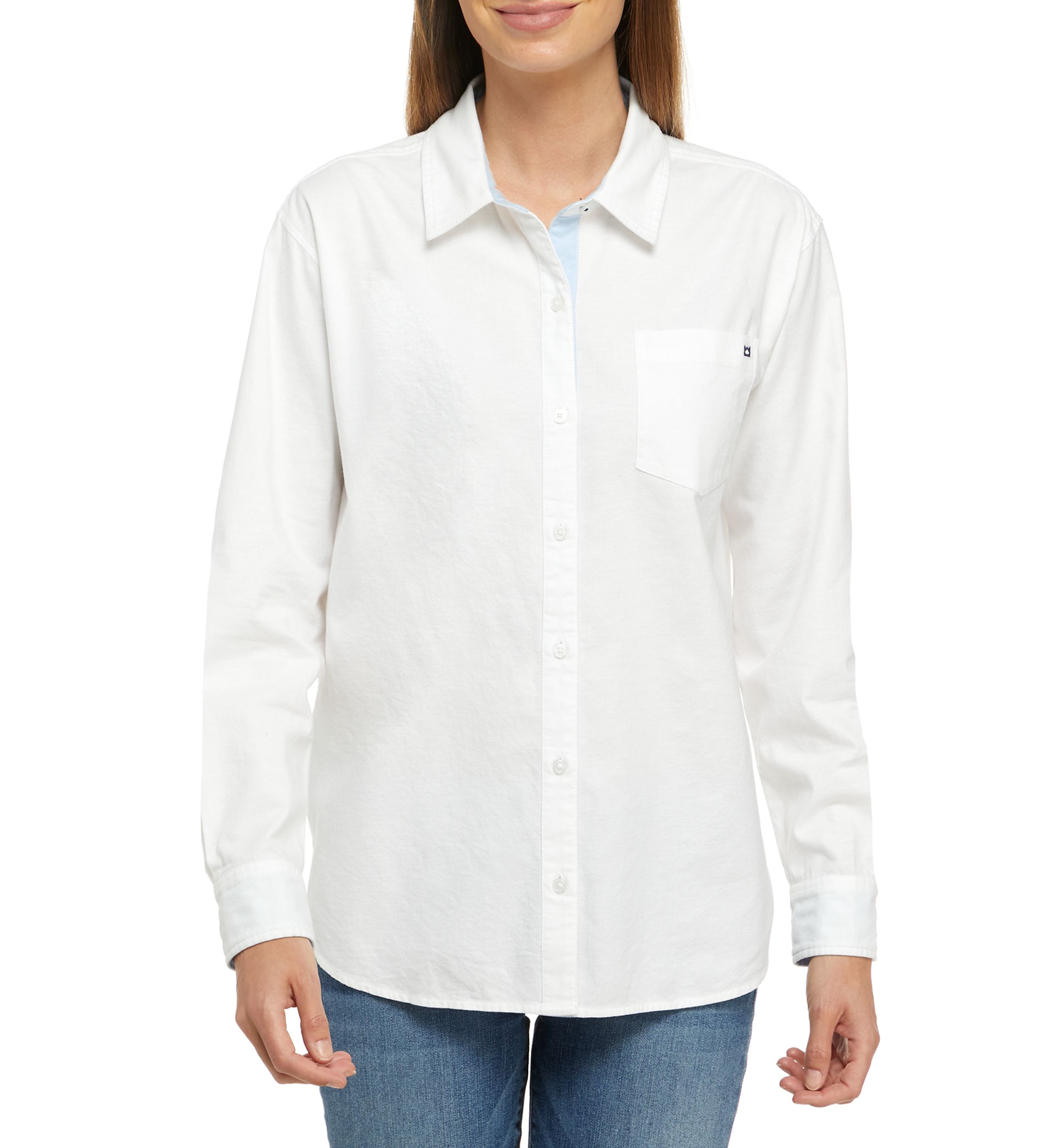 Womens Long Sleeve Oxford Boyfriend Shirt 