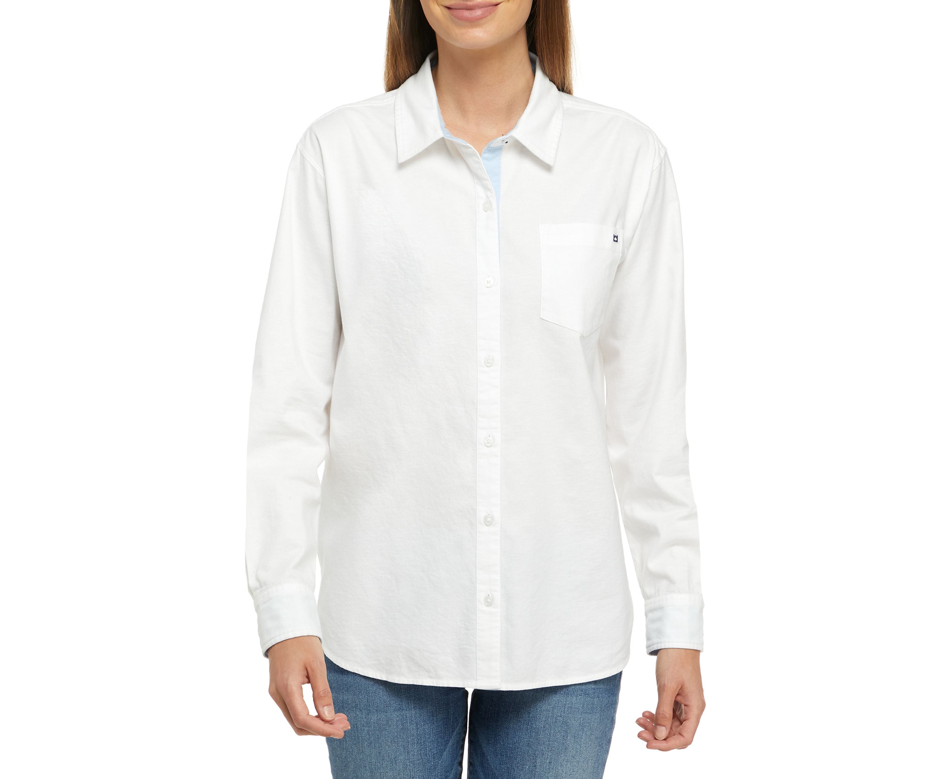 Womens Long Sleeve Oxford Boyfriend Shirt 