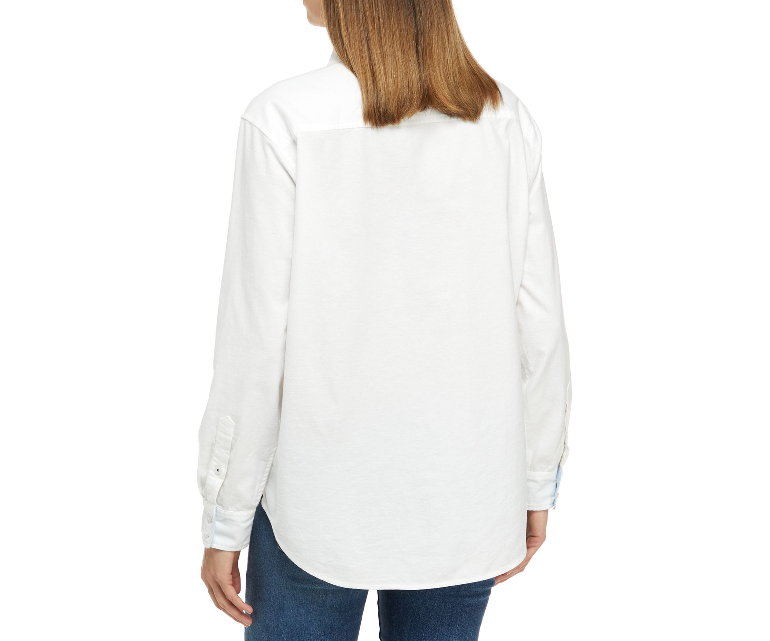 Womens Long Sleeve Oxford Boyfriend Shirt 
