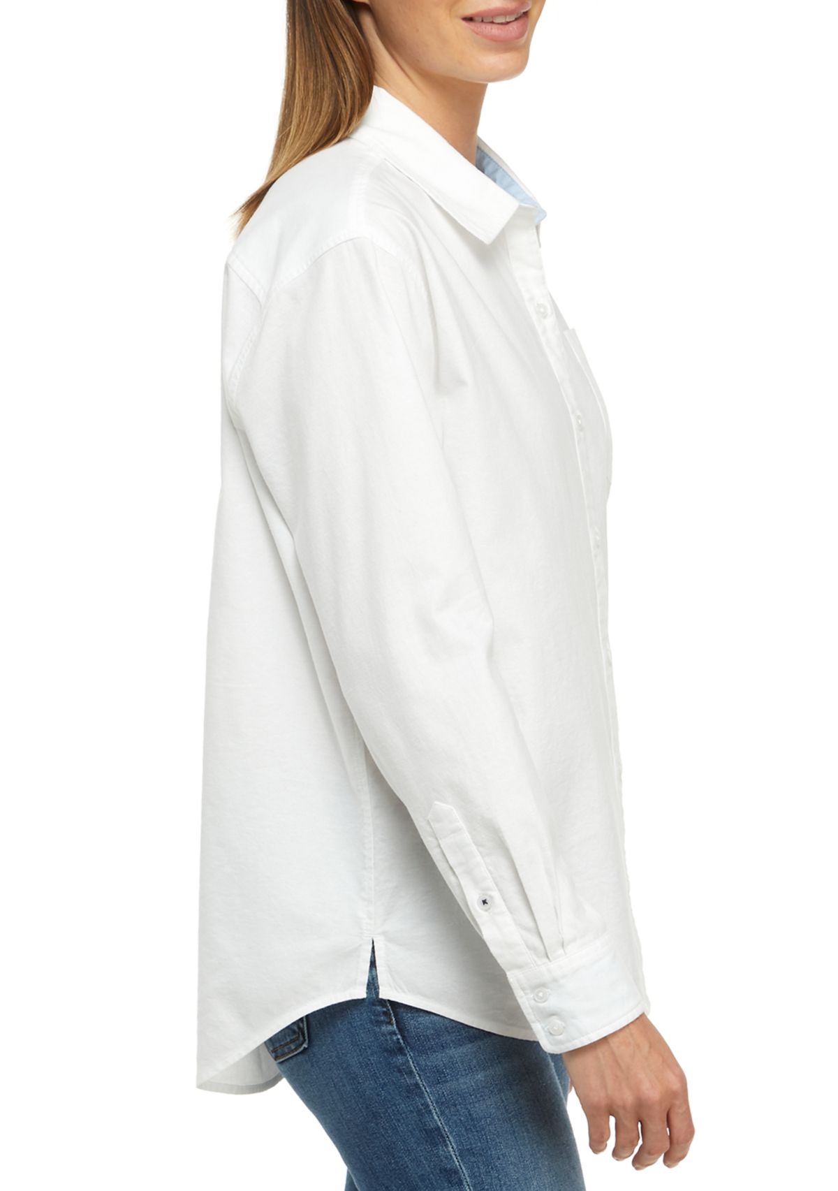 Womens Long Sleeve Oxford Boyfriend Shirt 
