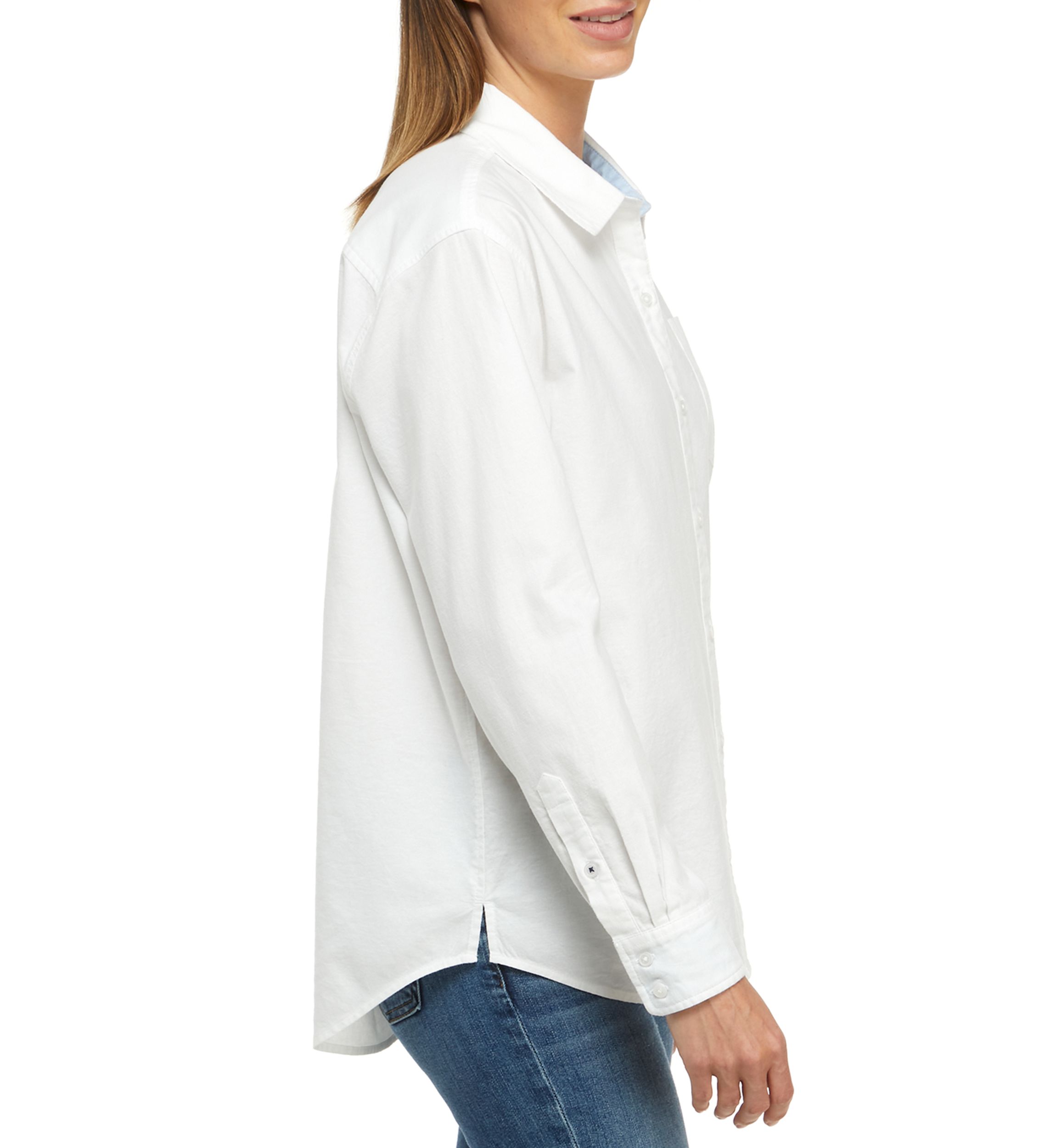 Womens Long Sleeve Oxford Boyfriend Shirt 