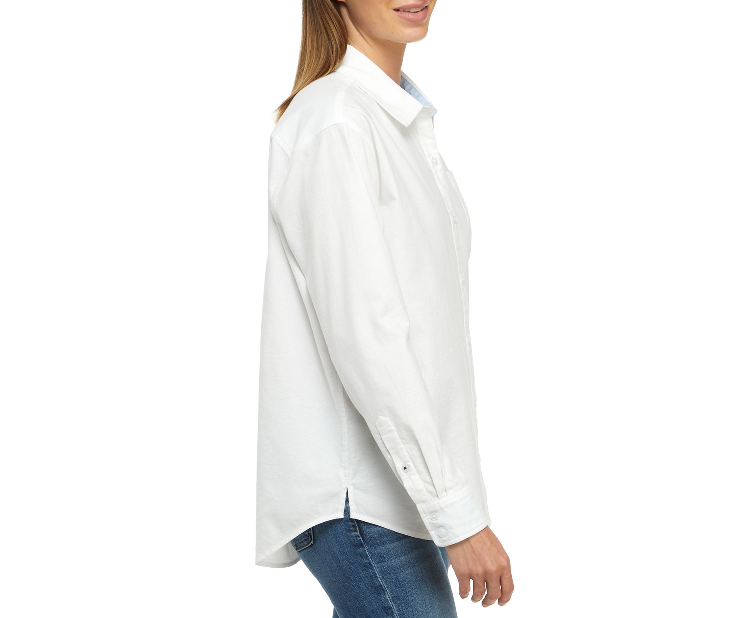 Womens Long Sleeve Oxford Boyfriend Shirt 