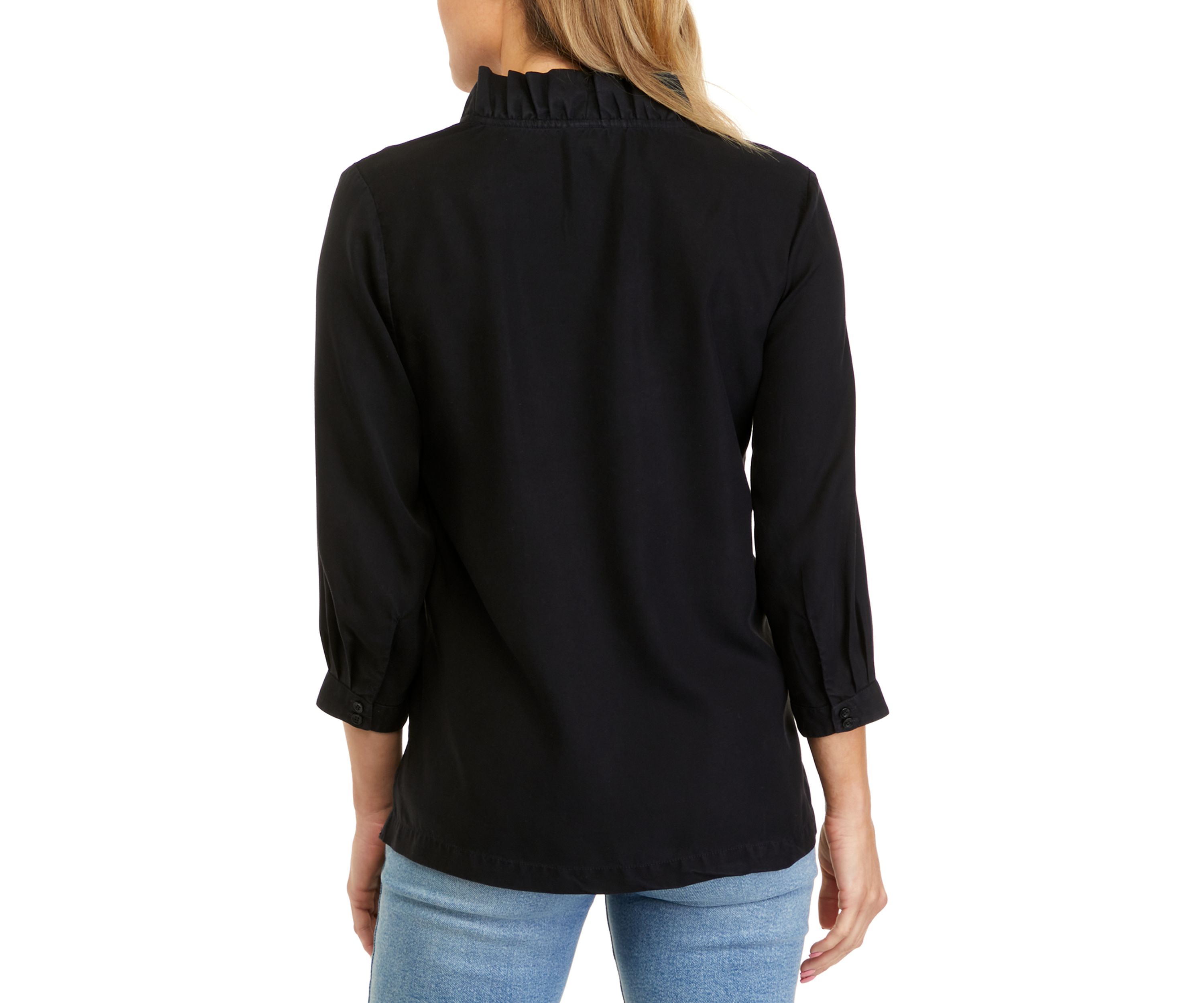 Lily V-Neck 3/4 Sleeve Ruffle Top
