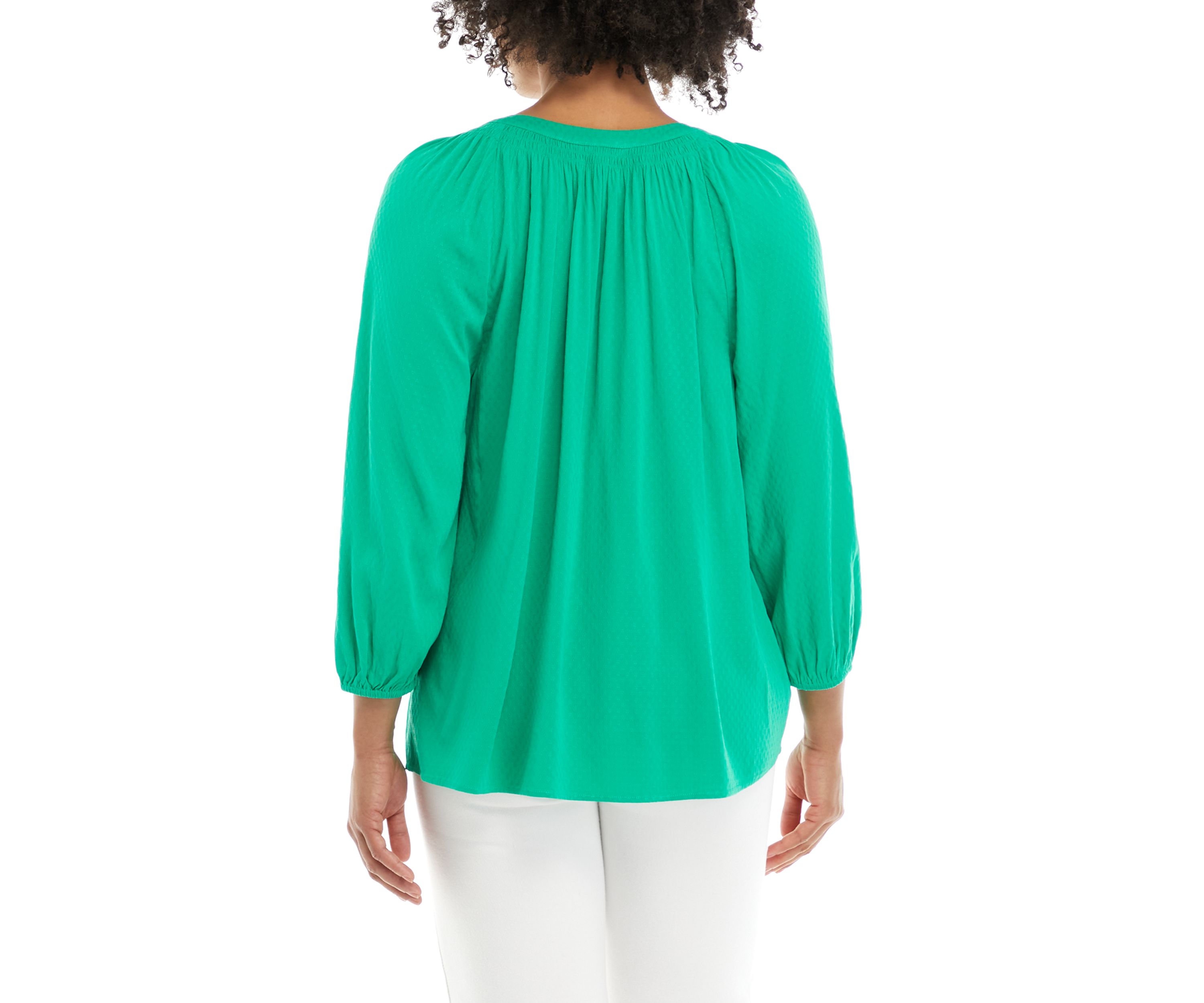 Womens 3/4 Sleeve Peasant Top 