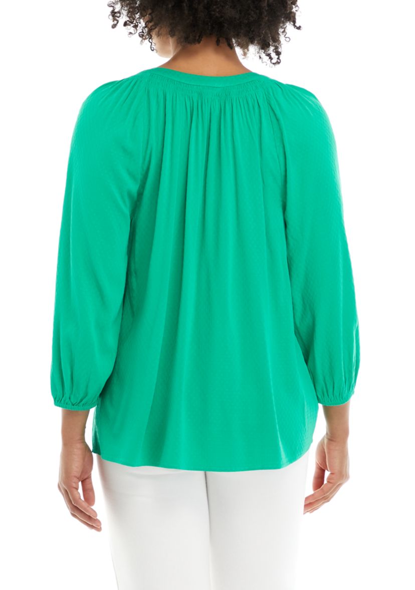 Womens 3/4 Sleeve Peasant Top 