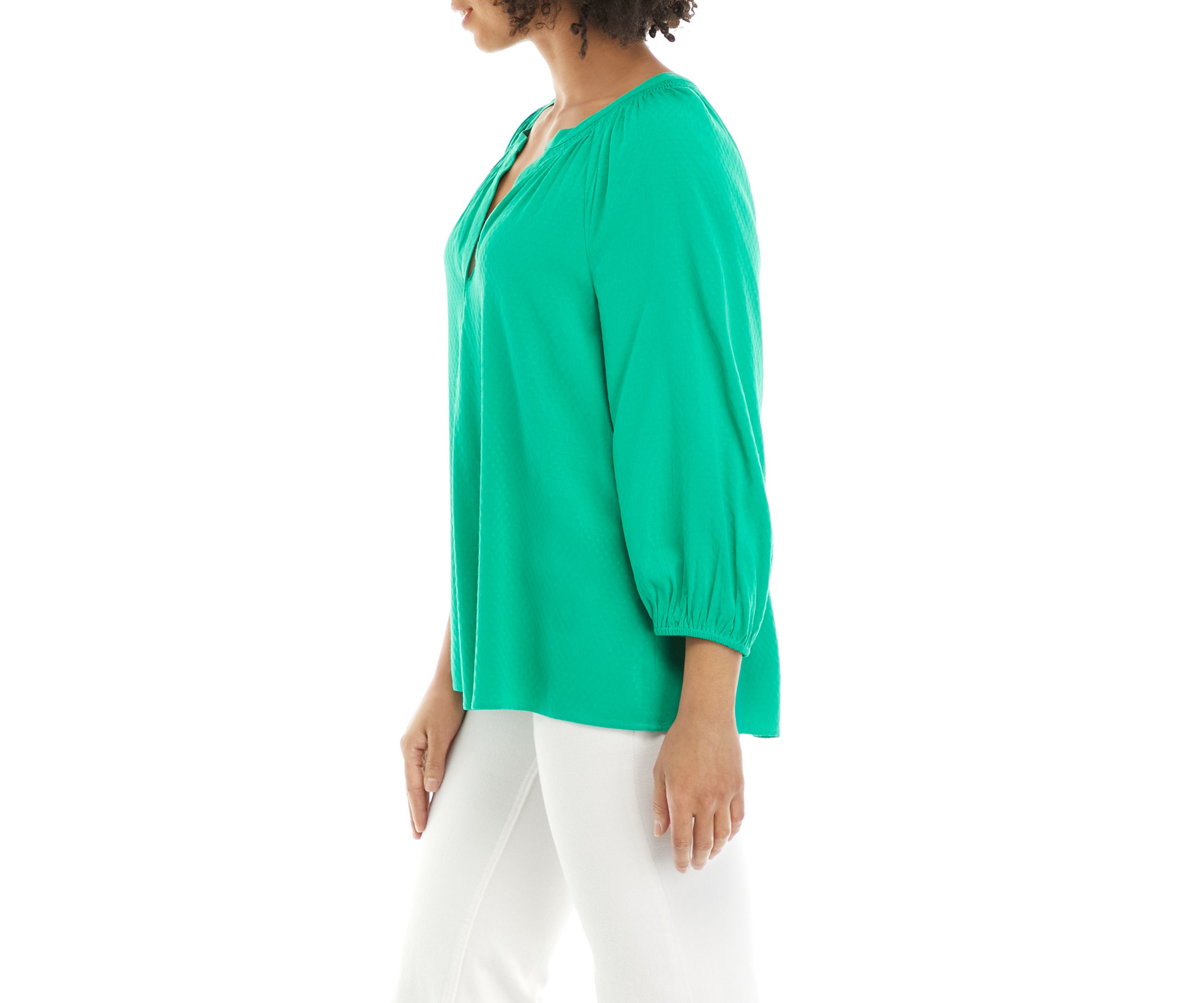 Womens 3/4 Sleeve Peasant Top 