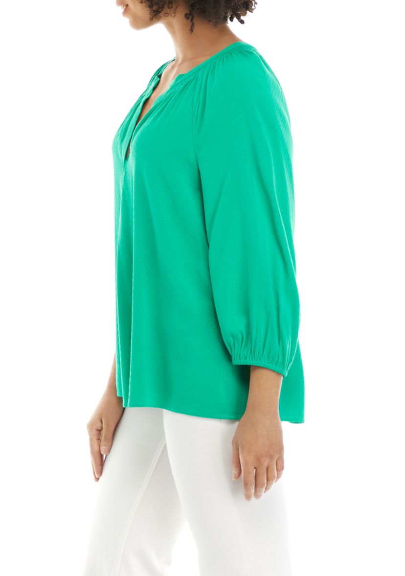 Womens 3/4 Sleeve Peasant Top 