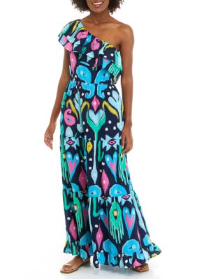 Crown Ivy Women s One Shoulder Maxi Dress