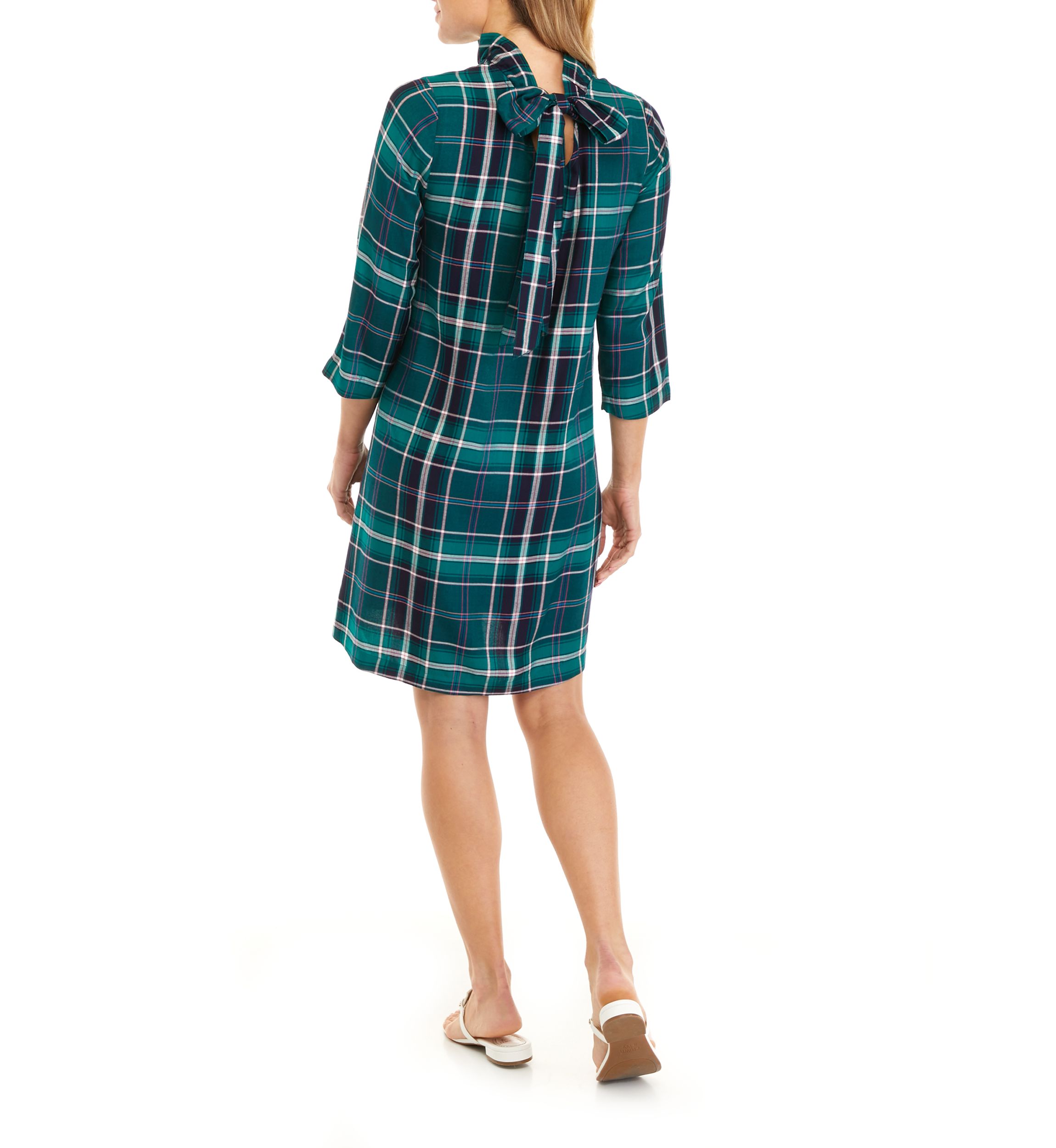 Womens Bow Back Ruffle Dress