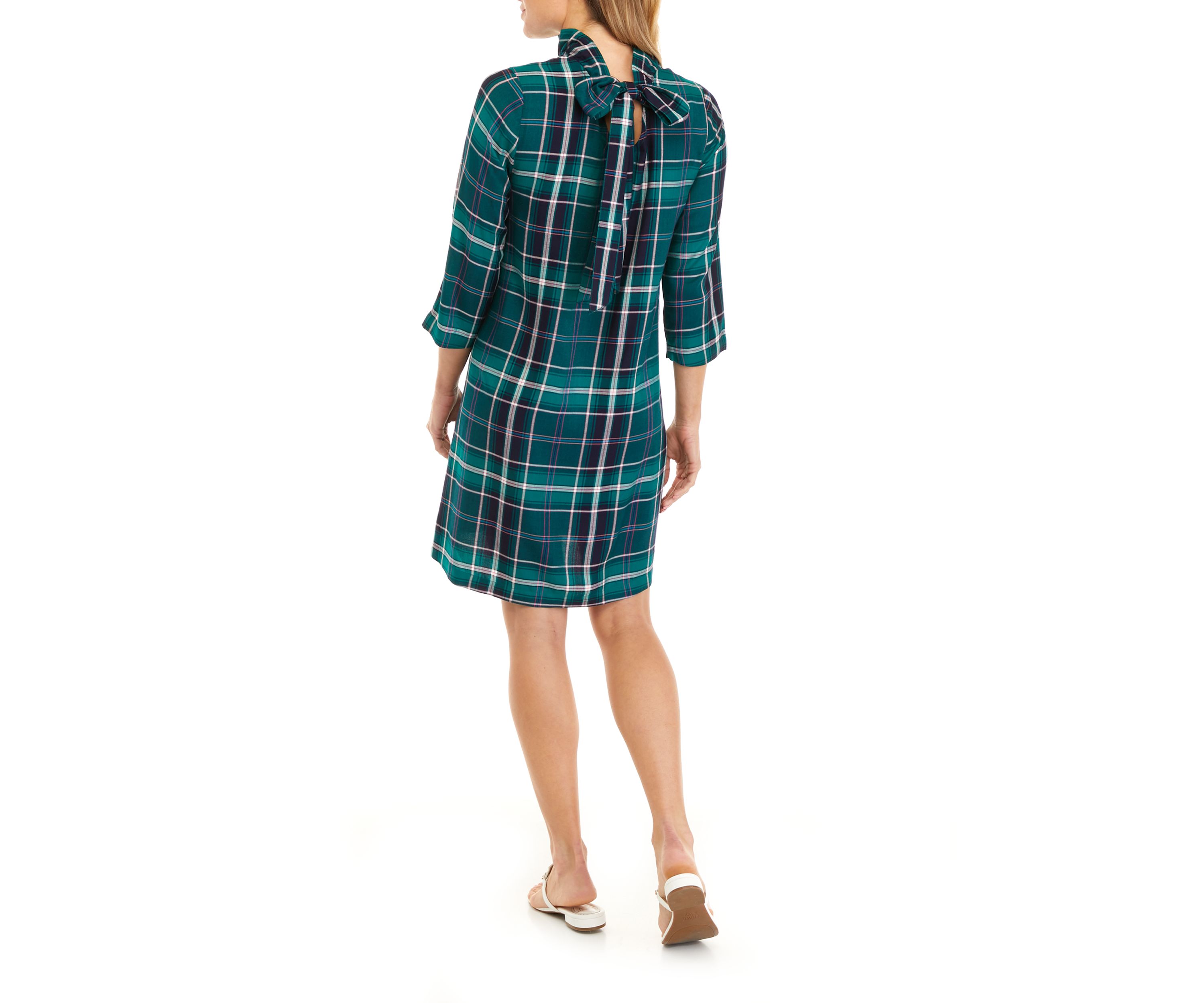 Womens Bow Back Ruffle Dress
