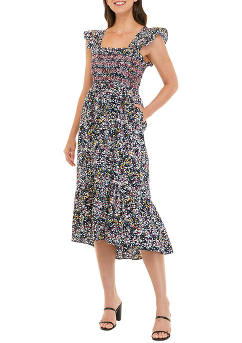 Crown & Ivy™ Womens Sleeveless Smocked Midi Dress