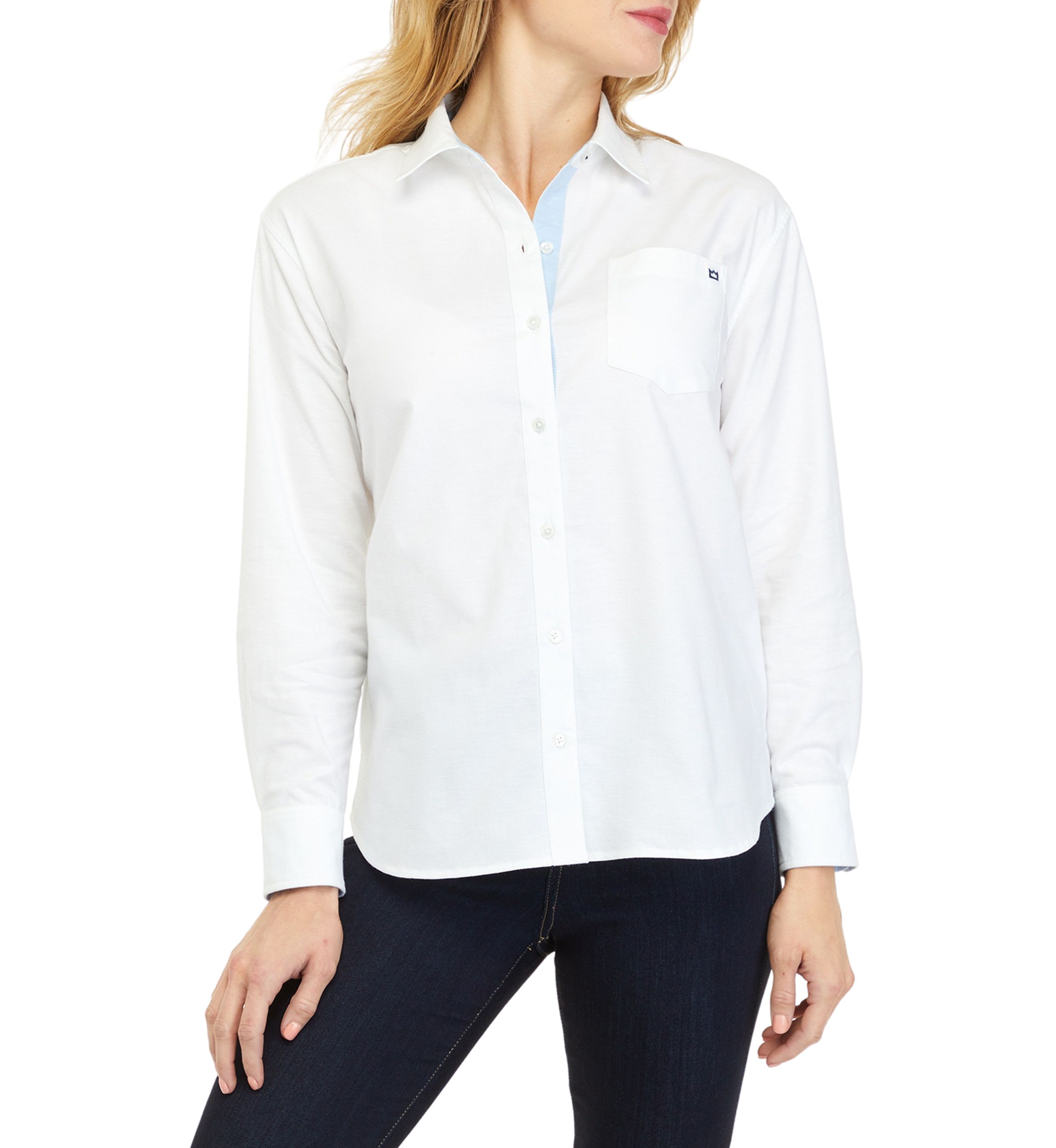 Womens Long Sleeve Oxford Boyfriend Shirt 