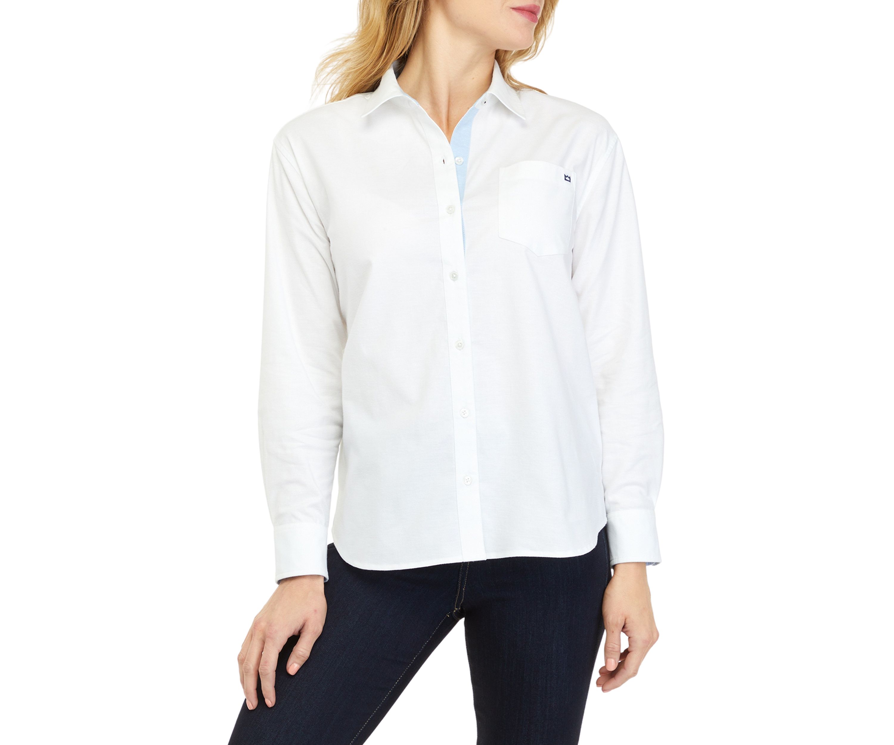 Womens Long Sleeve Oxford Boyfriend Shirt 