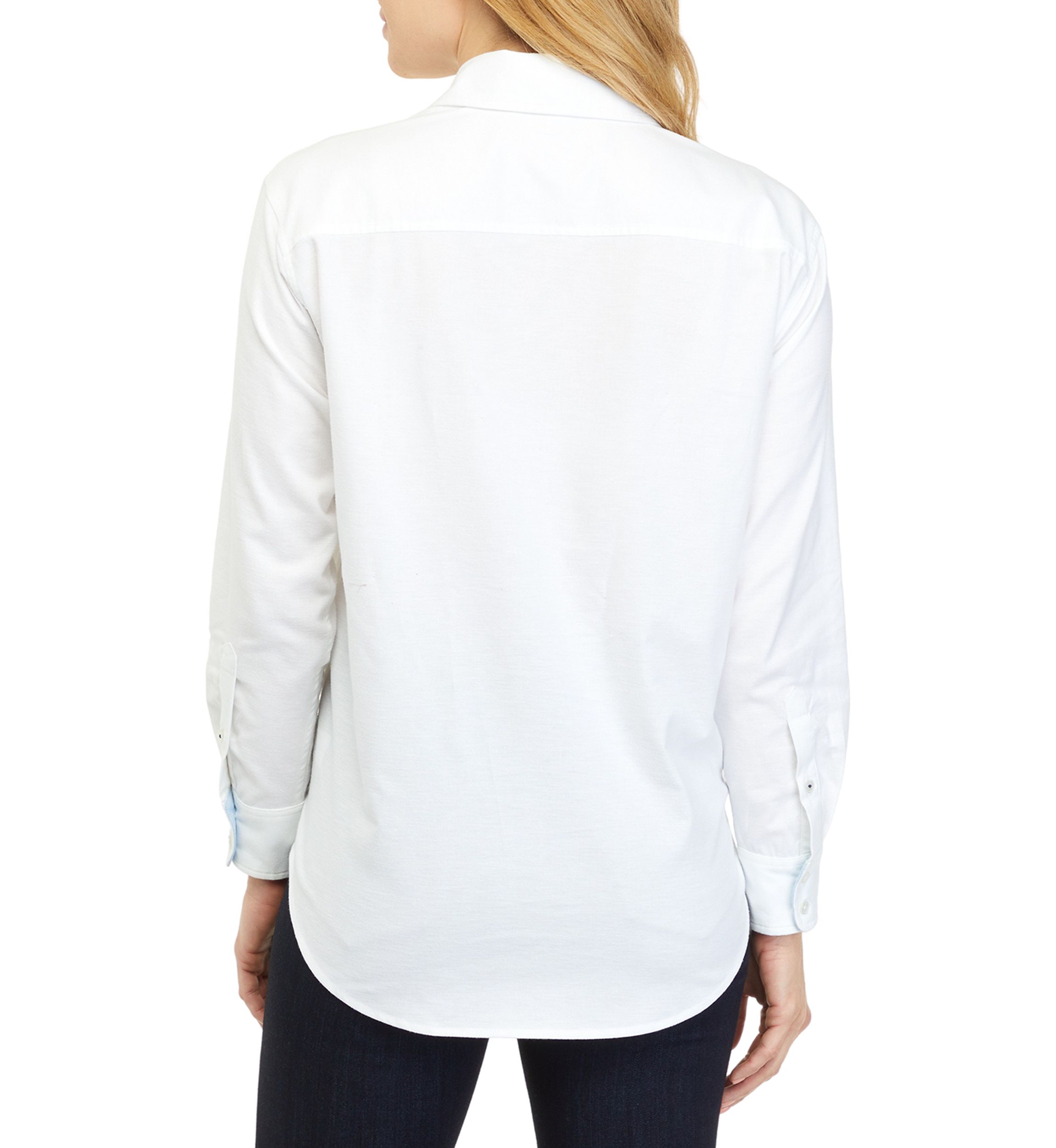 Womens Long Sleeve Oxford Boyfriend Shirt 
