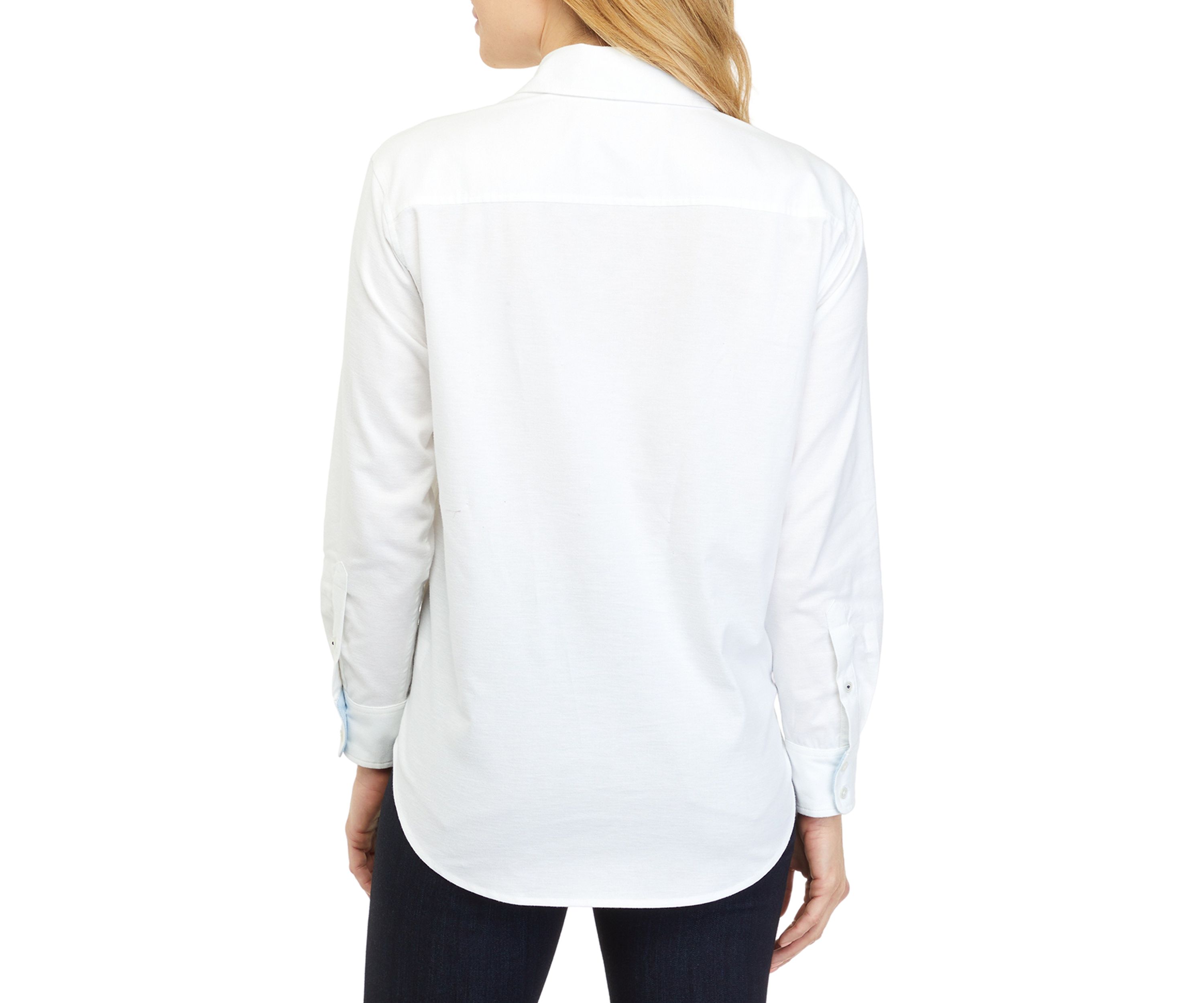 Womens Long Sleeve Oxford Boyfriend Shirt 
