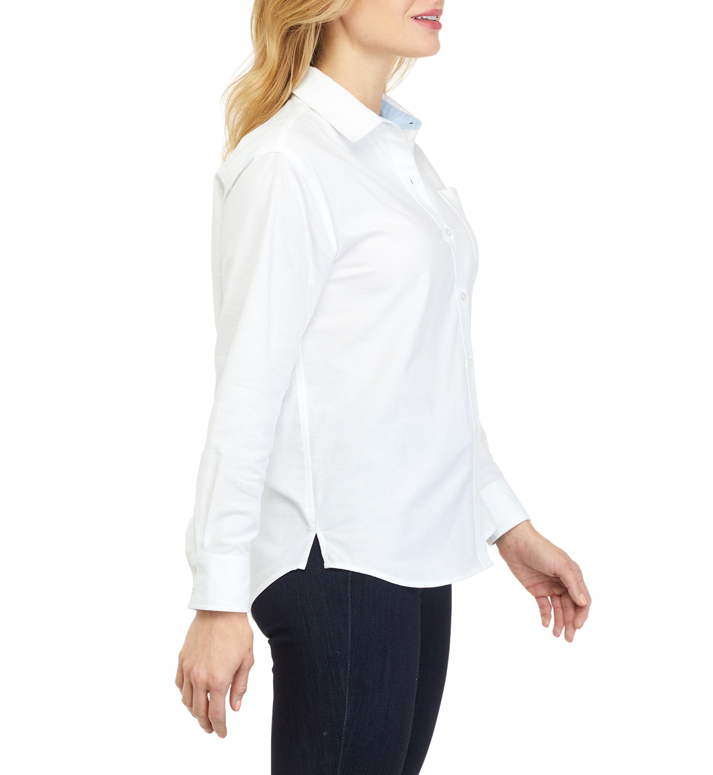 Womens Long Sleeve Oxford Boyfriend Shirt 