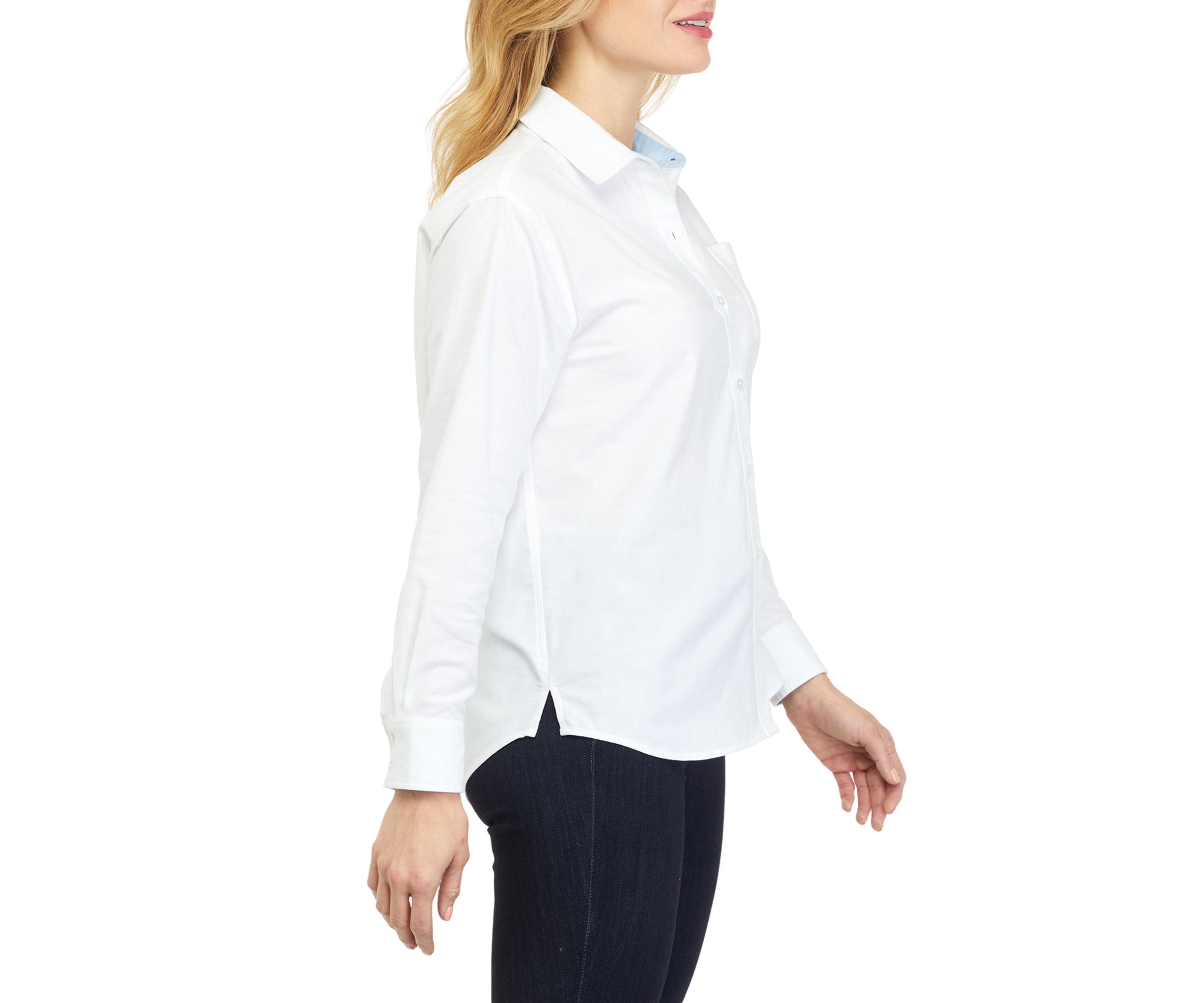 Womens Long Sleeve Oxford Boyfriend Shirt 