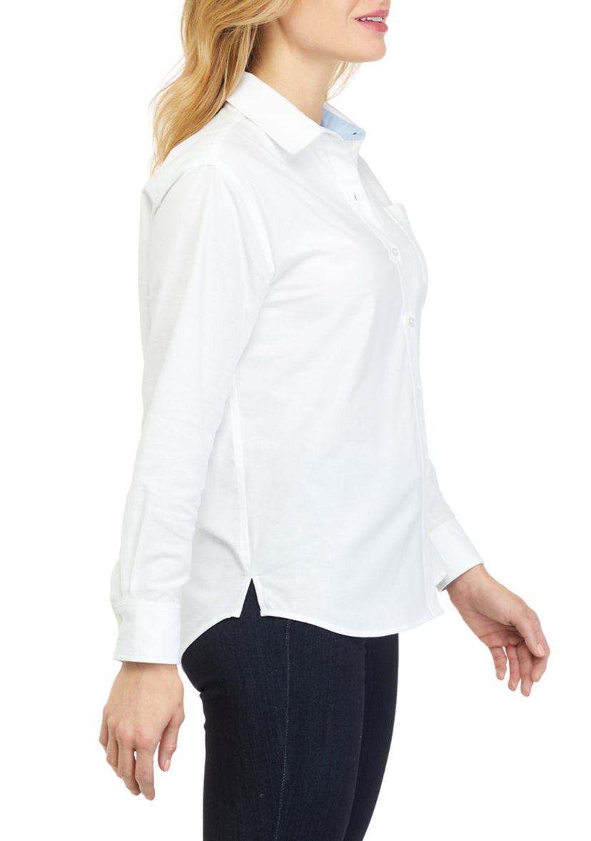 Womens Long Sleeve Oxford Boyfriend Shirt 
